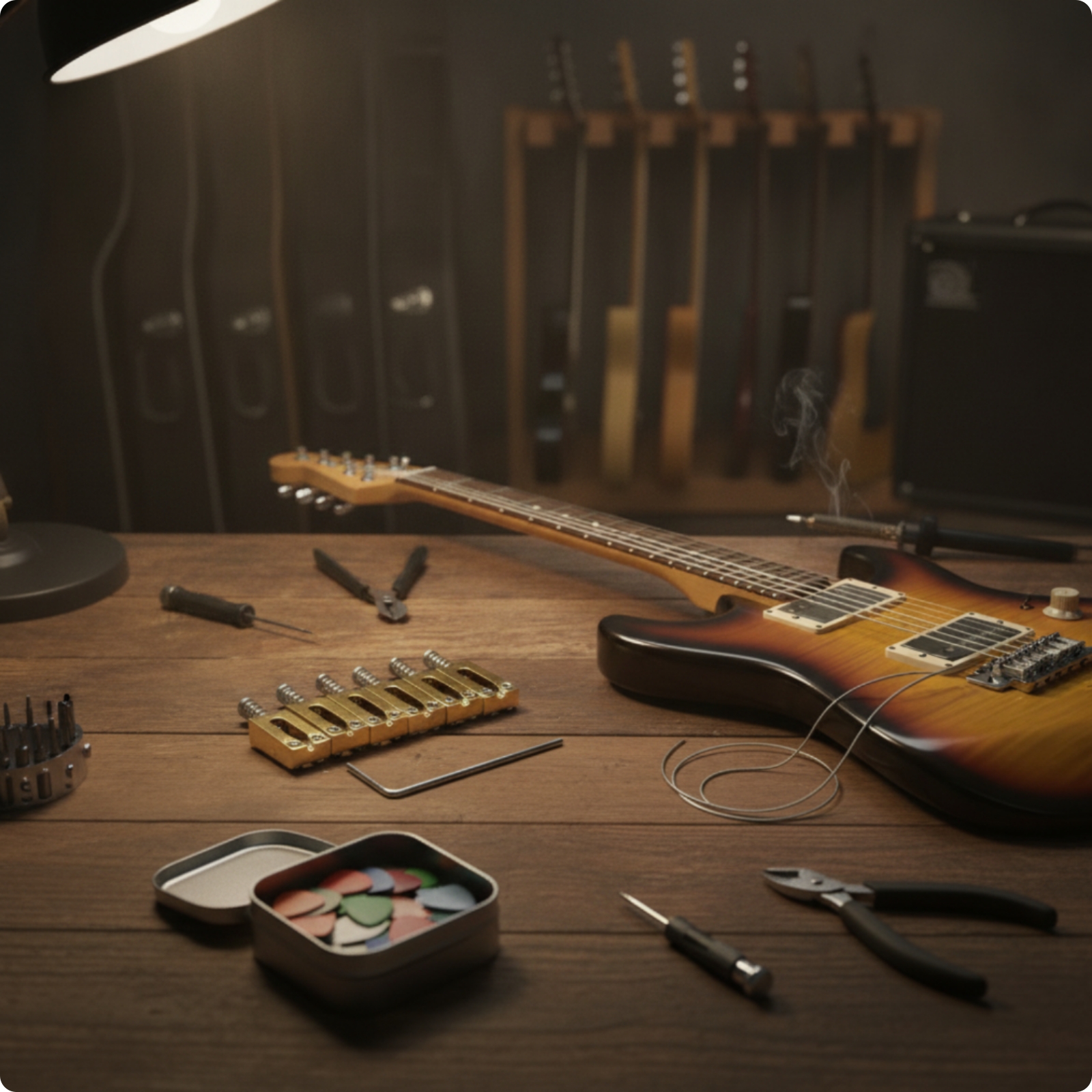 6 Stück E-Gitarre Steg Sattel Zinklegierung Gitarrensättel für Wartung