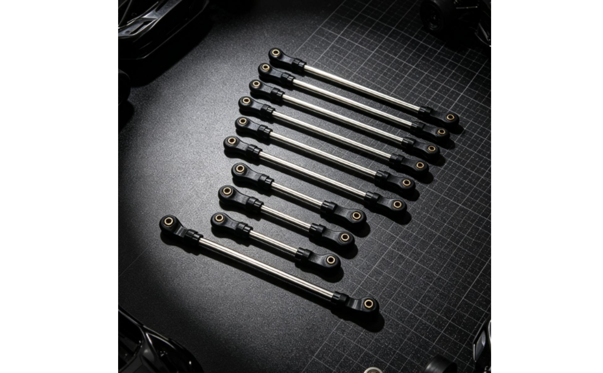 RC Tie Rod Assembly 1/10 Scale Adjustable Metal Tie Rod Anodized for Hobbyists