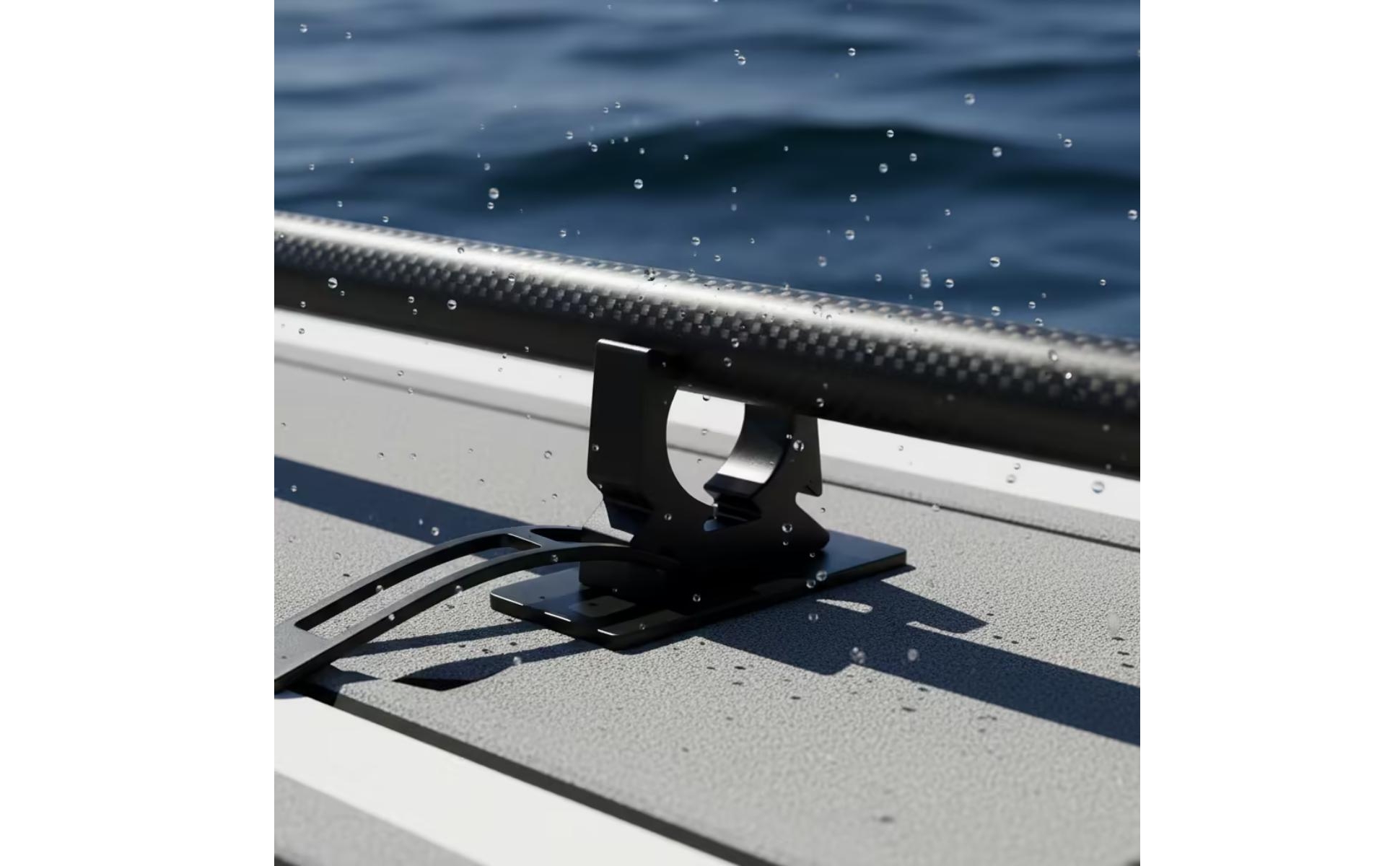 4 Pieces Paddle Holder with Strap Matte Black Marine Pole Cradle Compact