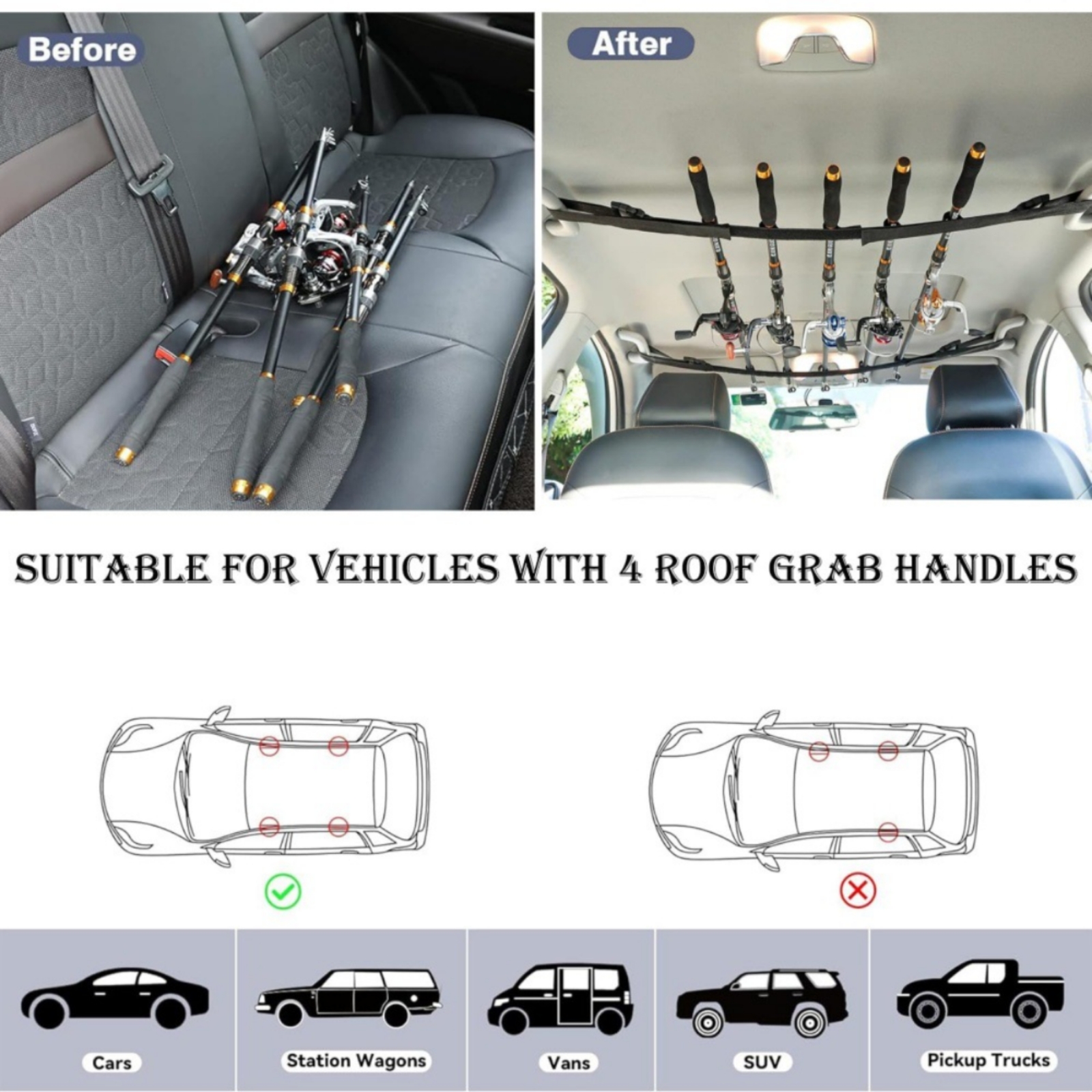 2 Pieces Car Fishing Rod Holder Adjustable for Suv | eBay UK
