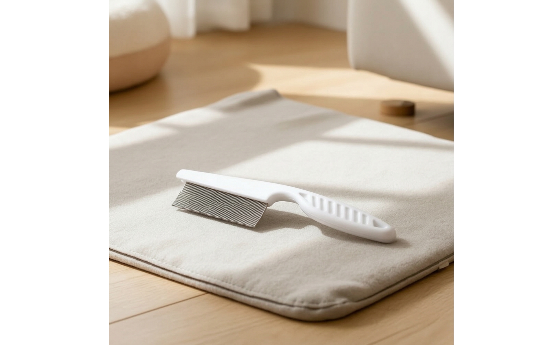 Self-Cleaning Pet Comb Fine-Tooth Deshedding Comb with Release Button Detangling