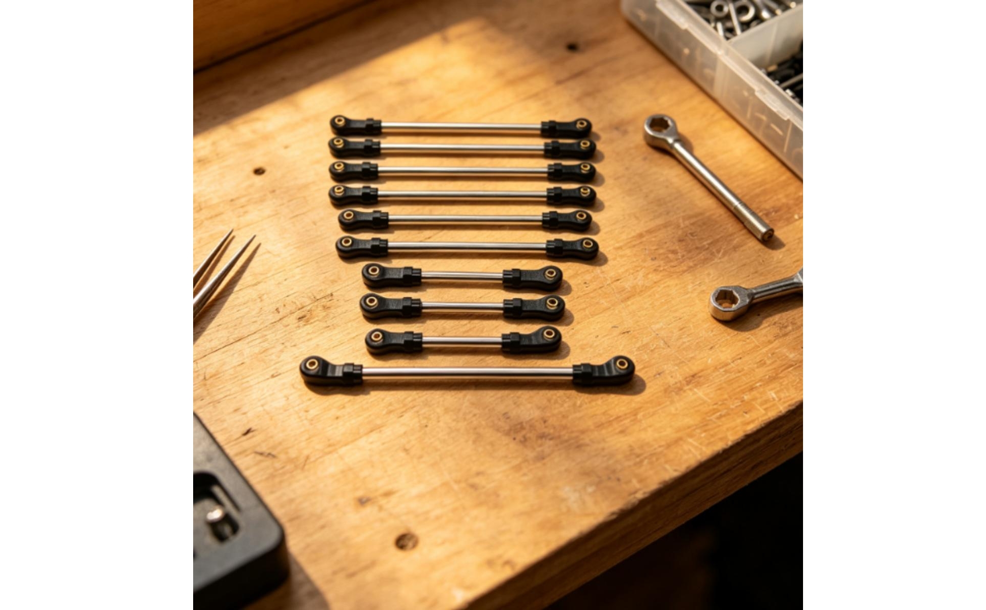 RC Tie Rod Assembly 1/10 Scale Adjustable Metal Tie Rod Anodized for Hobbyists