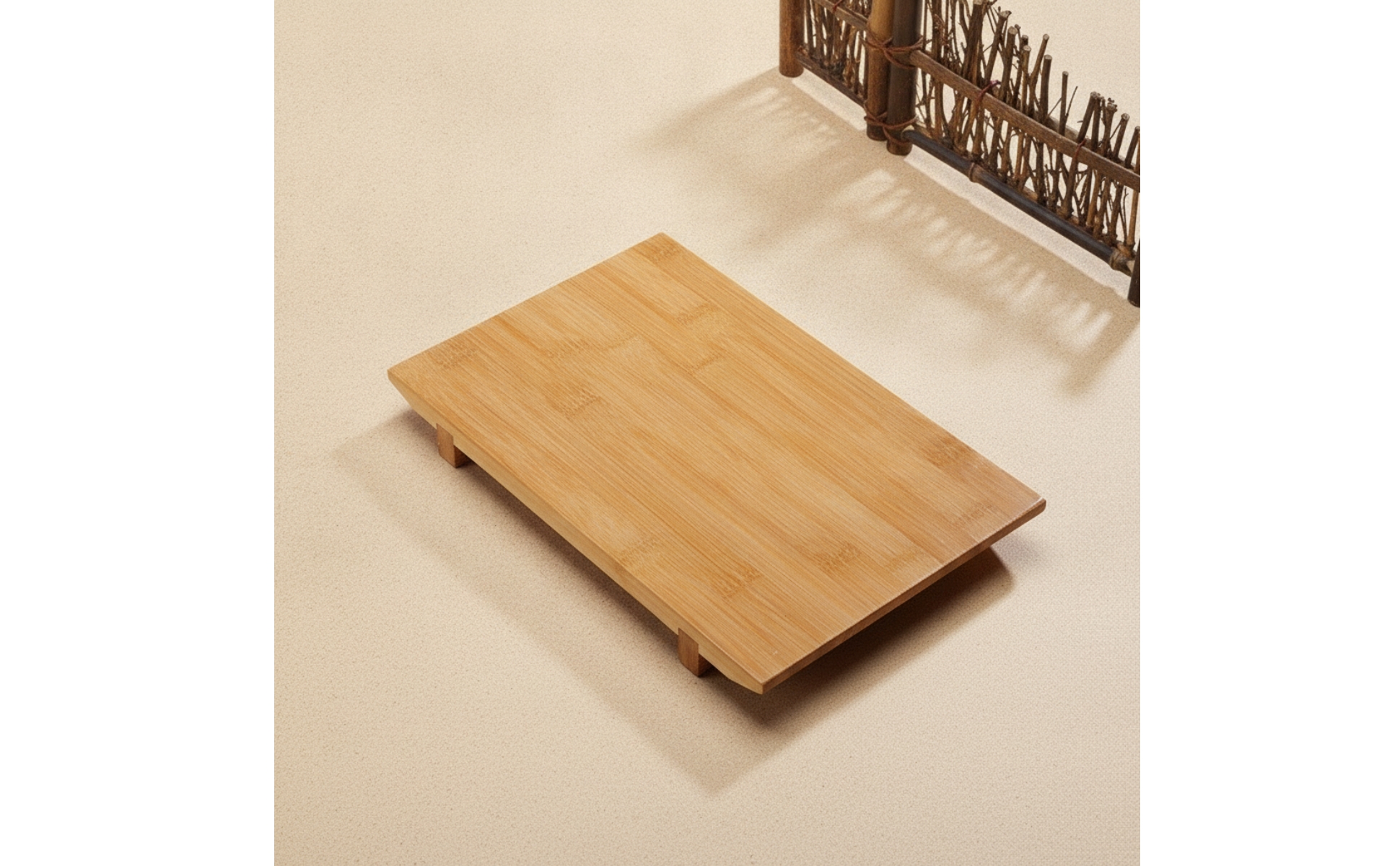 Sushi Serving Board Carbonized Sushi Board with Feet Japanese-Style