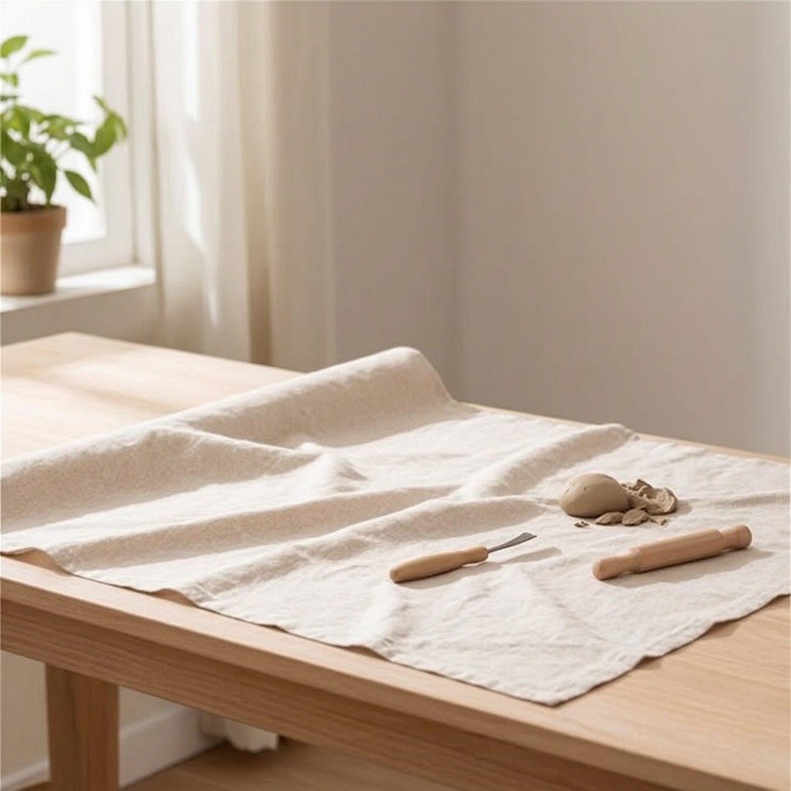Pottery Burlap Cloth Coarse Clay Rolling Cloth Linen-Textured for Potters - Produktbild 8