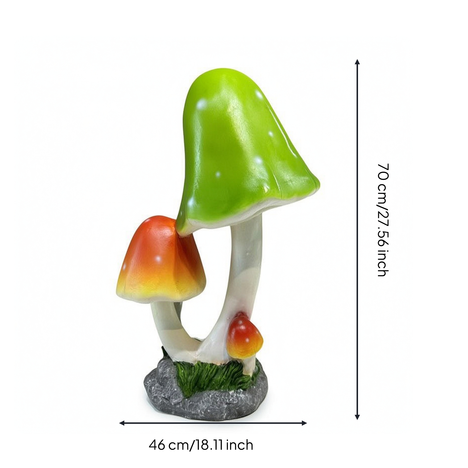 Pilz mit Steinoptik-Sockel Wetterfest Gartenfigur Realistisch für Hobbygärtner