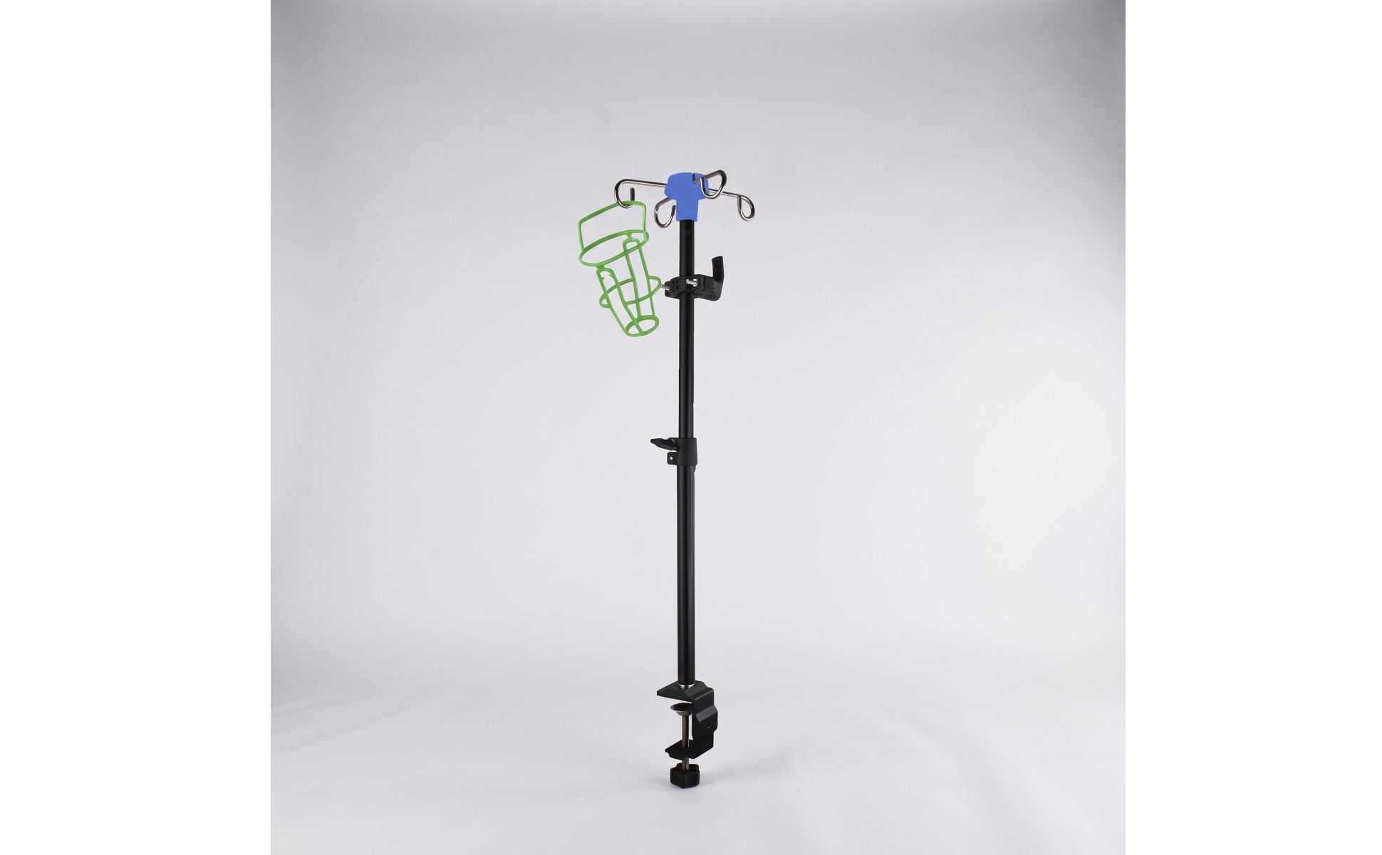 Bedside Intravenous Stand Adjustable Height IV Pole with Clamp Stainless Steel