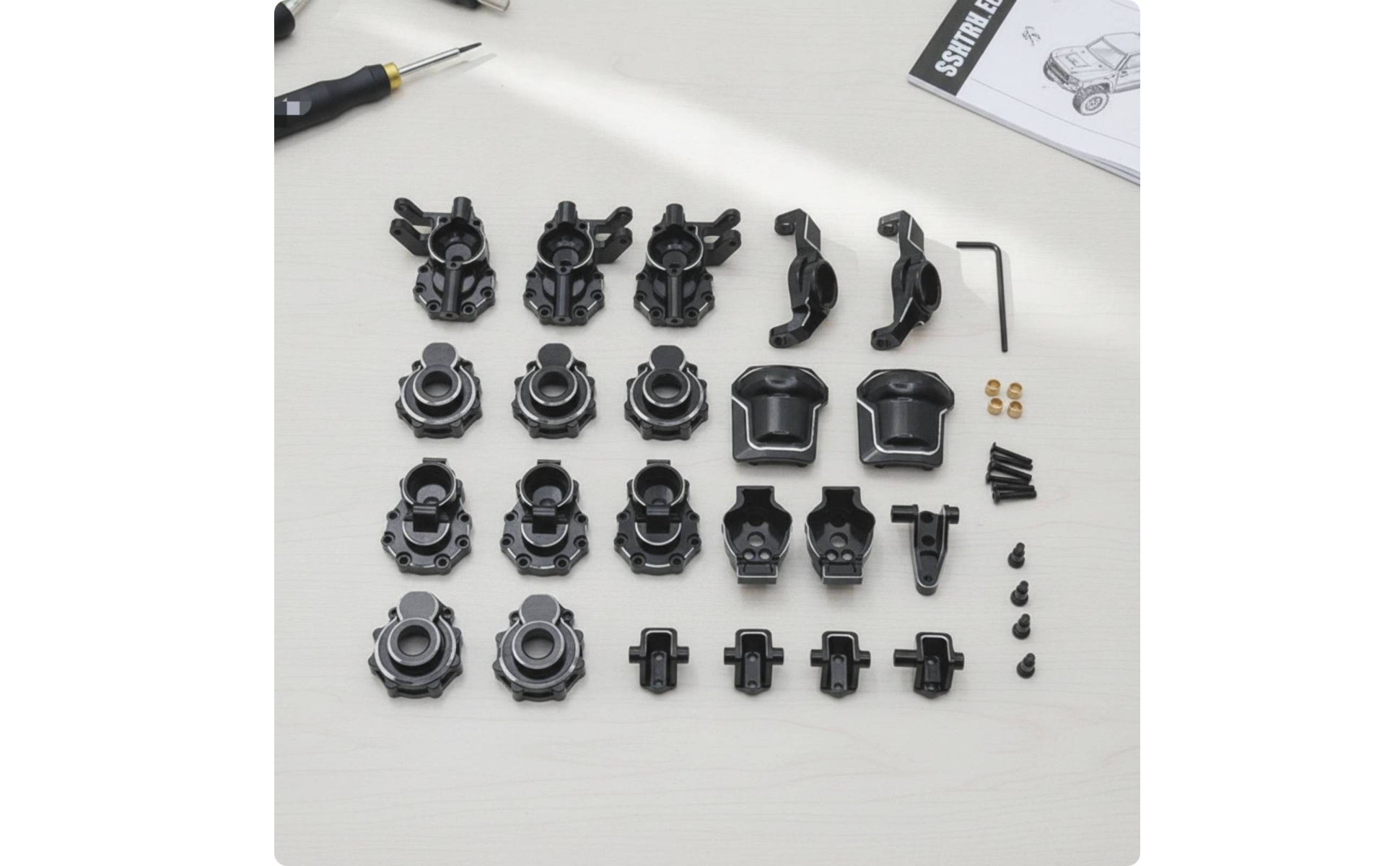 Steering Knuckles with C Hubs Upgrade RC Car Modification Kit Metal for Builders