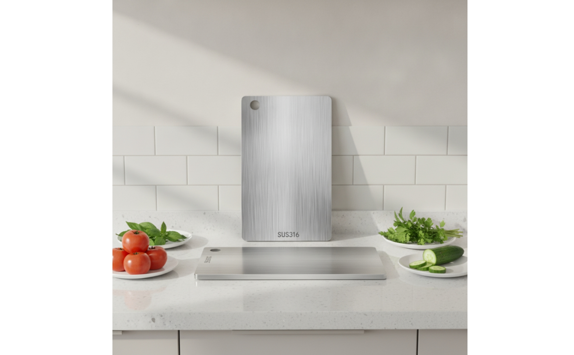 Stainless Steel Board Compact Metal Board Slim for Minimalists