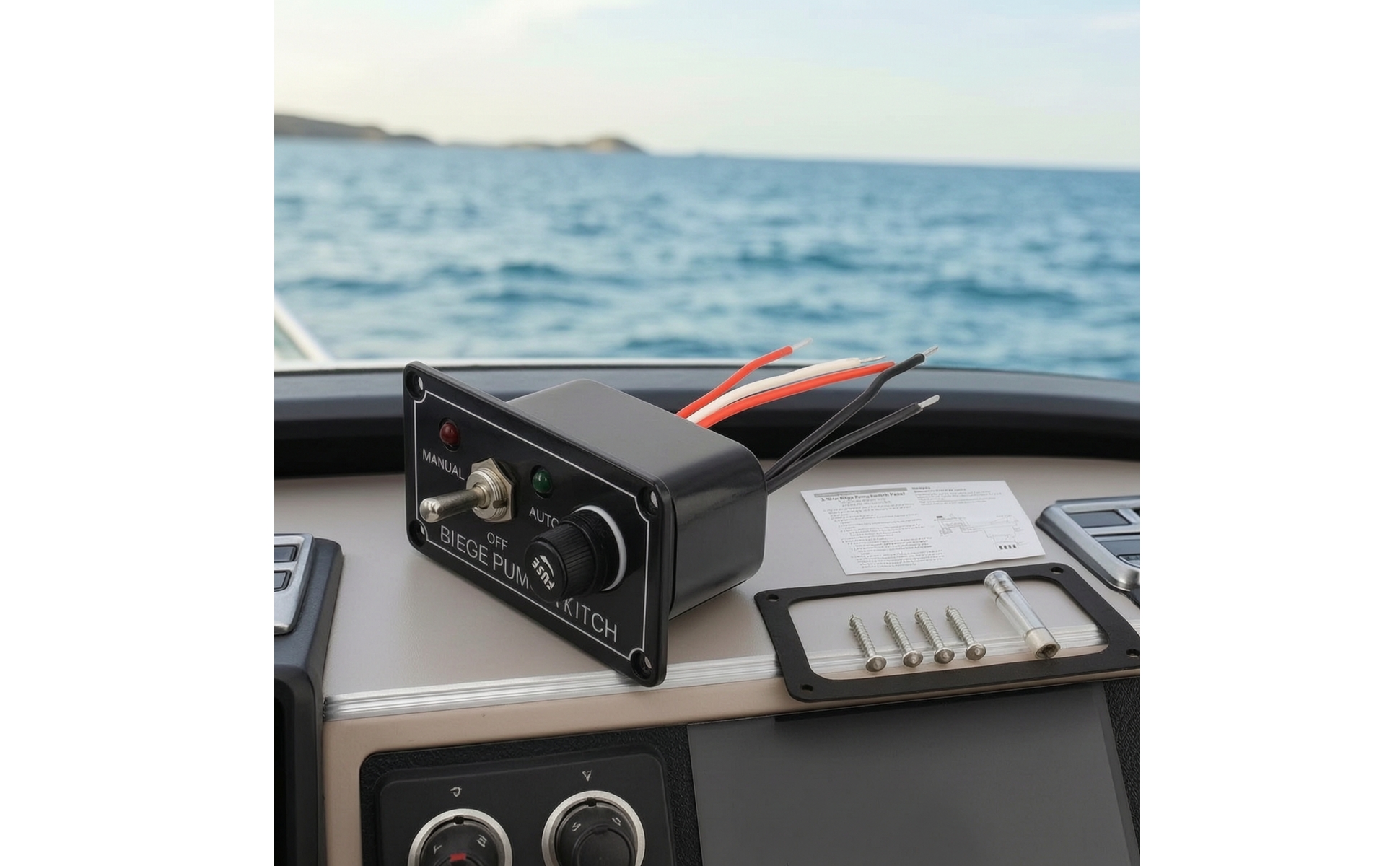 Bilgenpumpen-Schalttafel mit LED-Anzeige 12V für Boot, Bootsbesitzer, Heimwerker