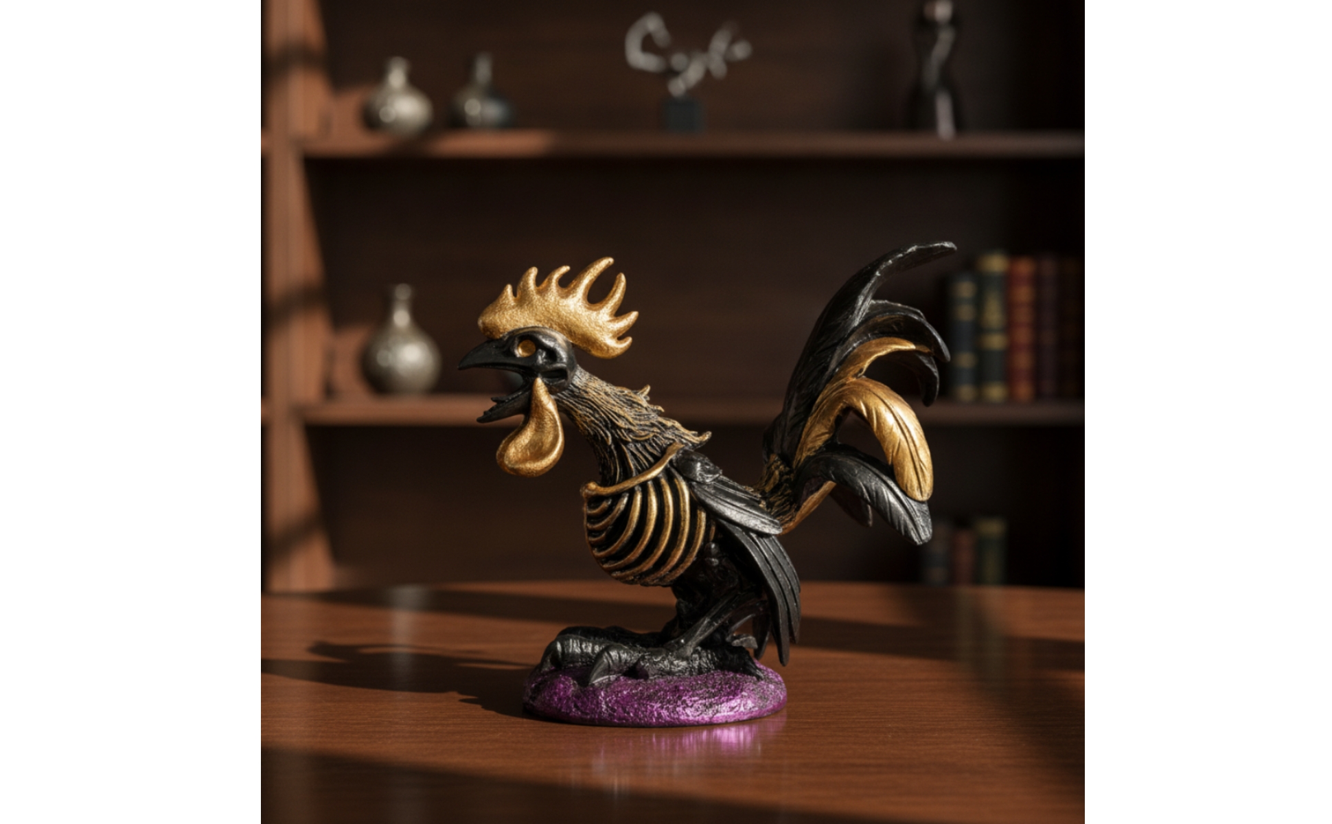 Skeleton Ave Halloween Ave Statue with Ribcage Gothic for Bookshelf