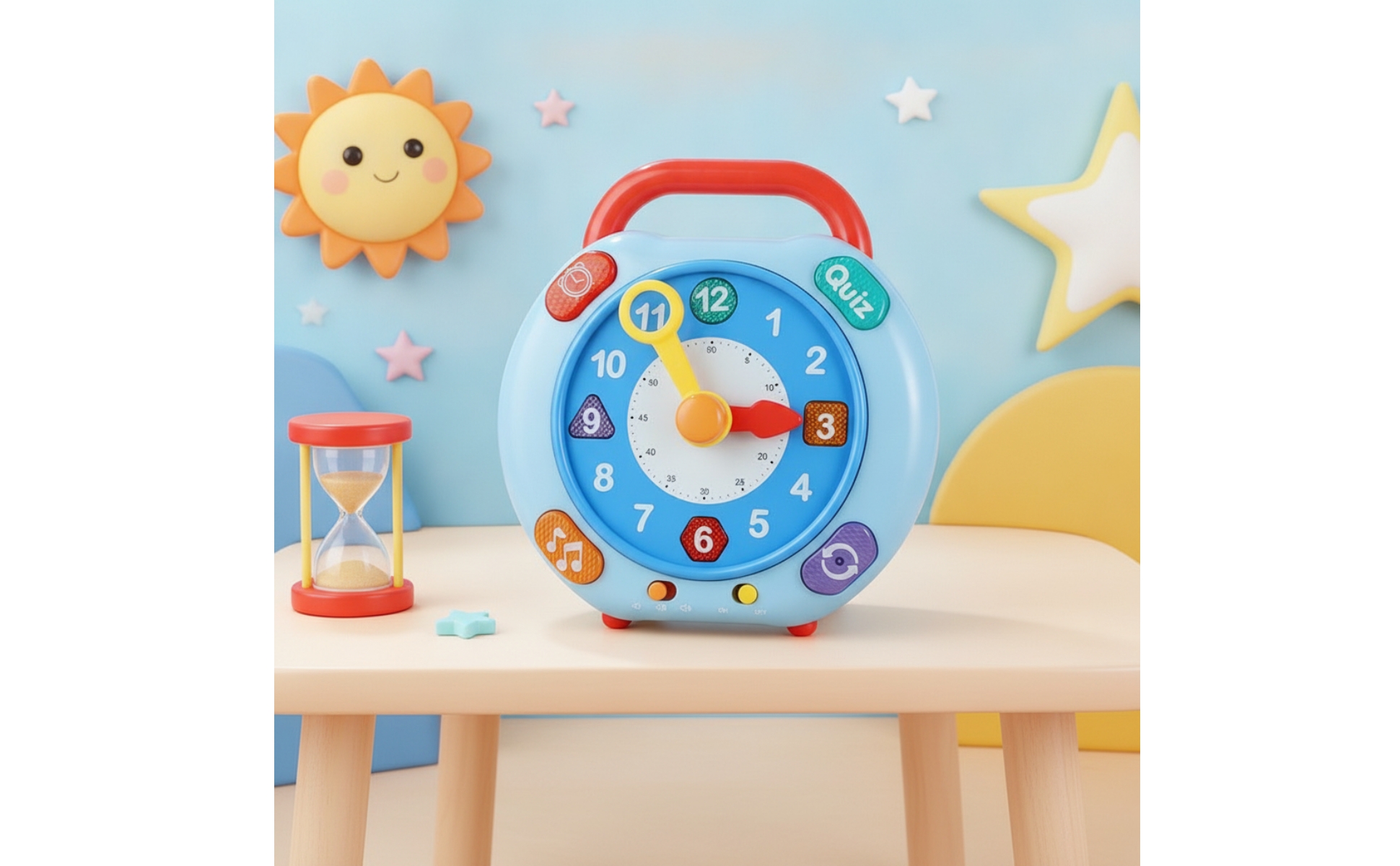 Clock Learning Toy Battery-Powered Toy Clock with Movable Hands Musical