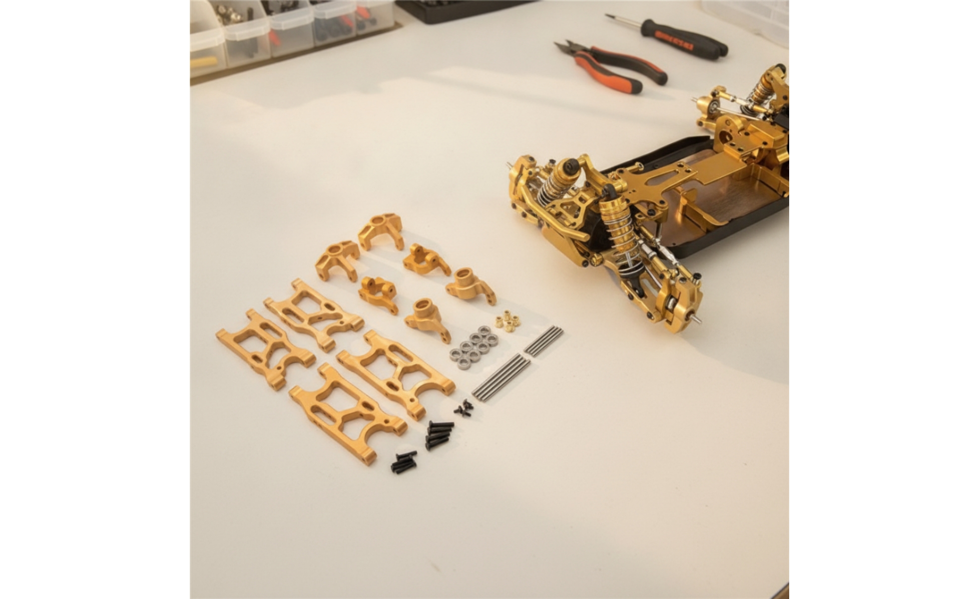 RC Car Replacement Parts Metal RC Car Parts Kit Machined for Hobbyists