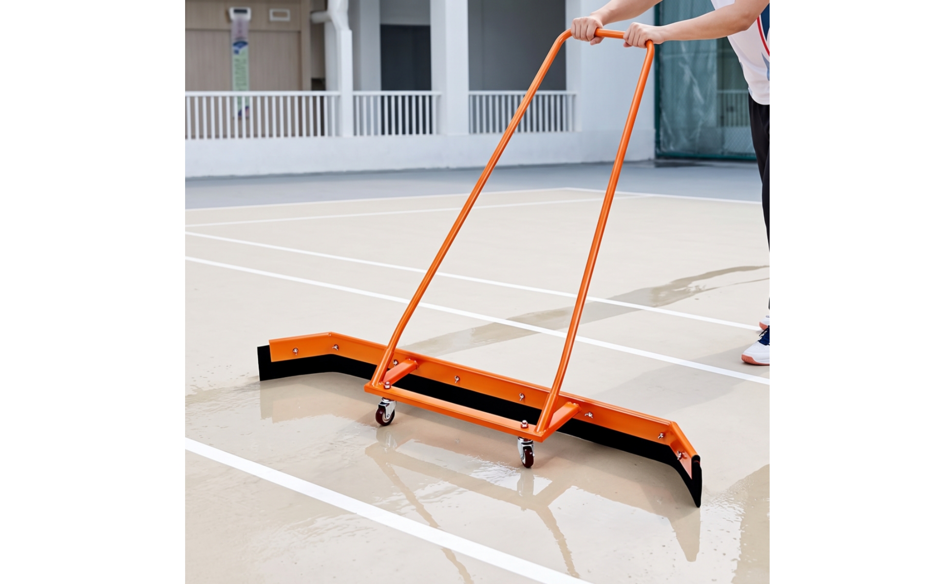 Water with Wheels Wide-Blade Rolling Floor Squeegee Heavy-Duty
