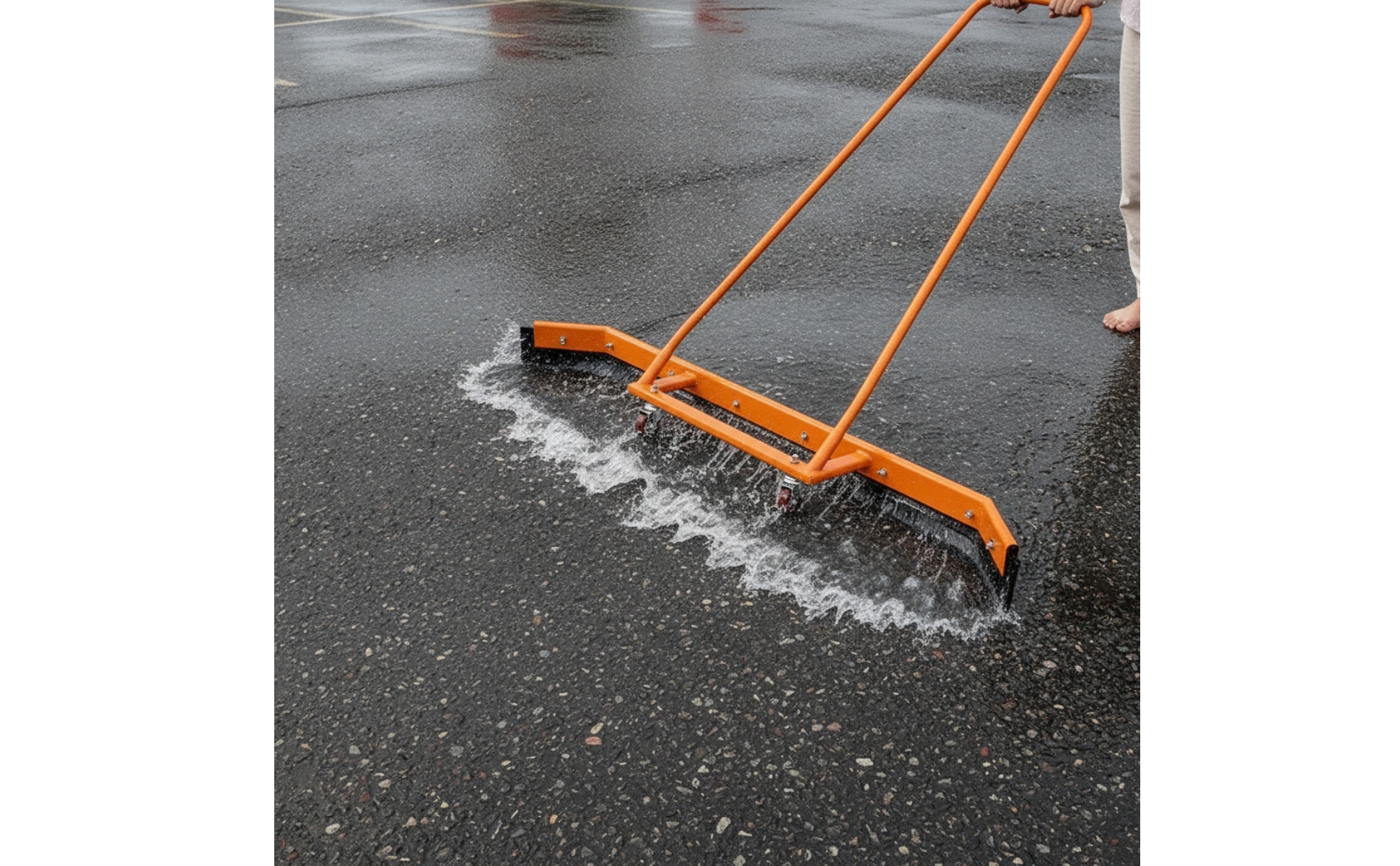 Water with Wheels Wide-Blade Rolling Floor Squeegee Heavy-Duty