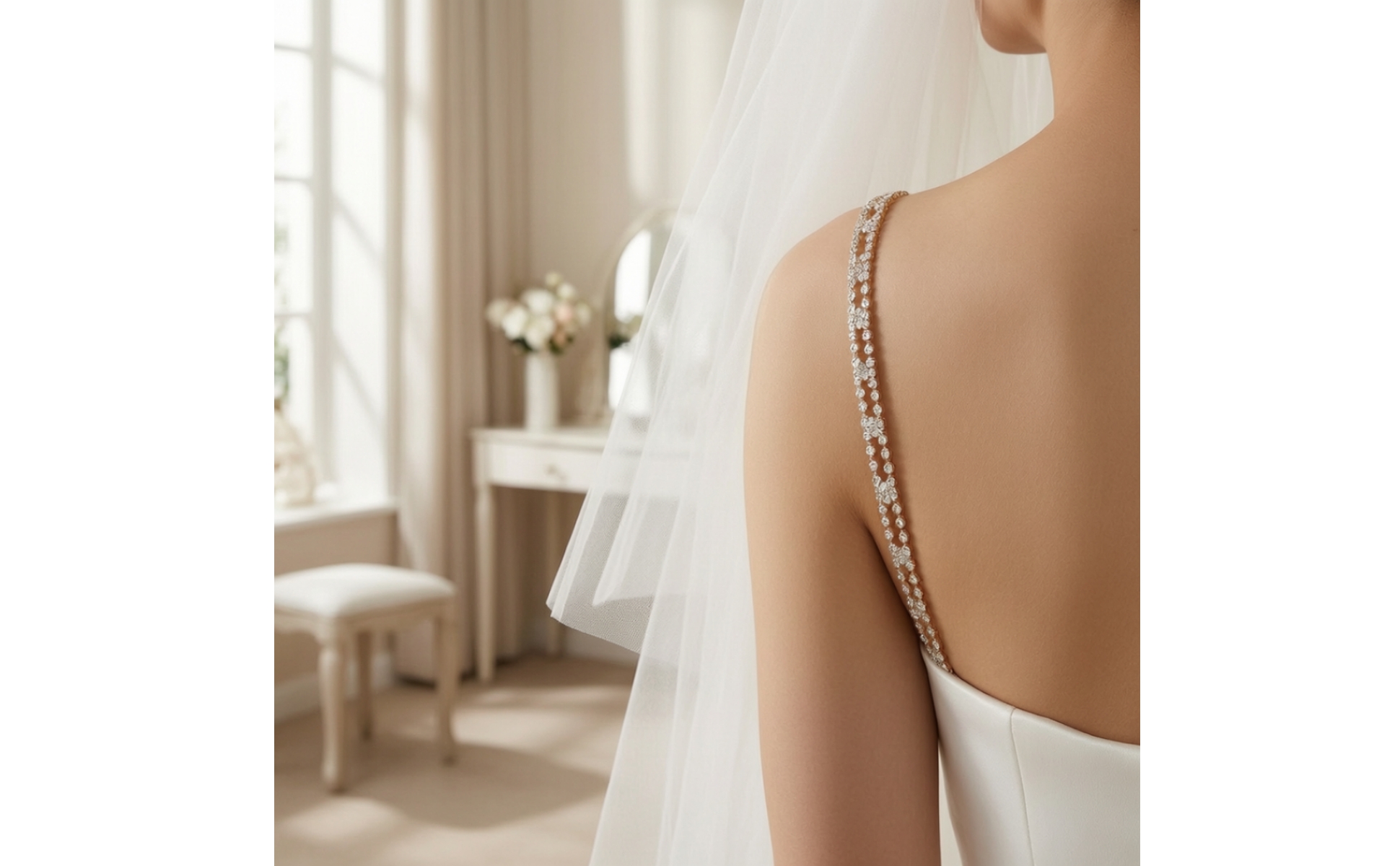 Rhinestone Bra Straps Adjustable Decorative Bra Straps Detachable for Weddings