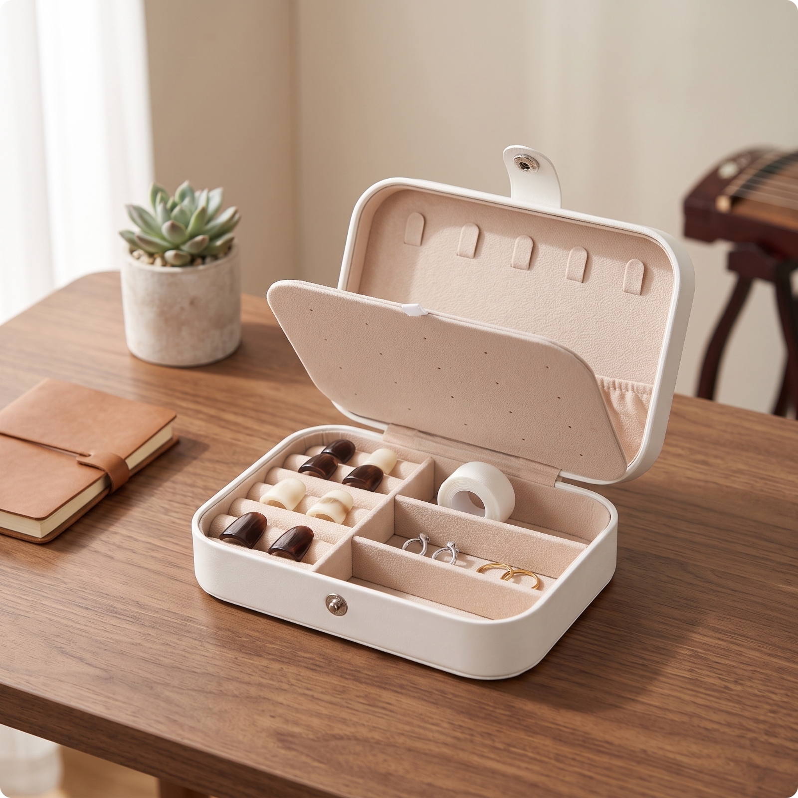 Guzheng Nagelbox Tragbar Organizer Schutz für Musikunterricht