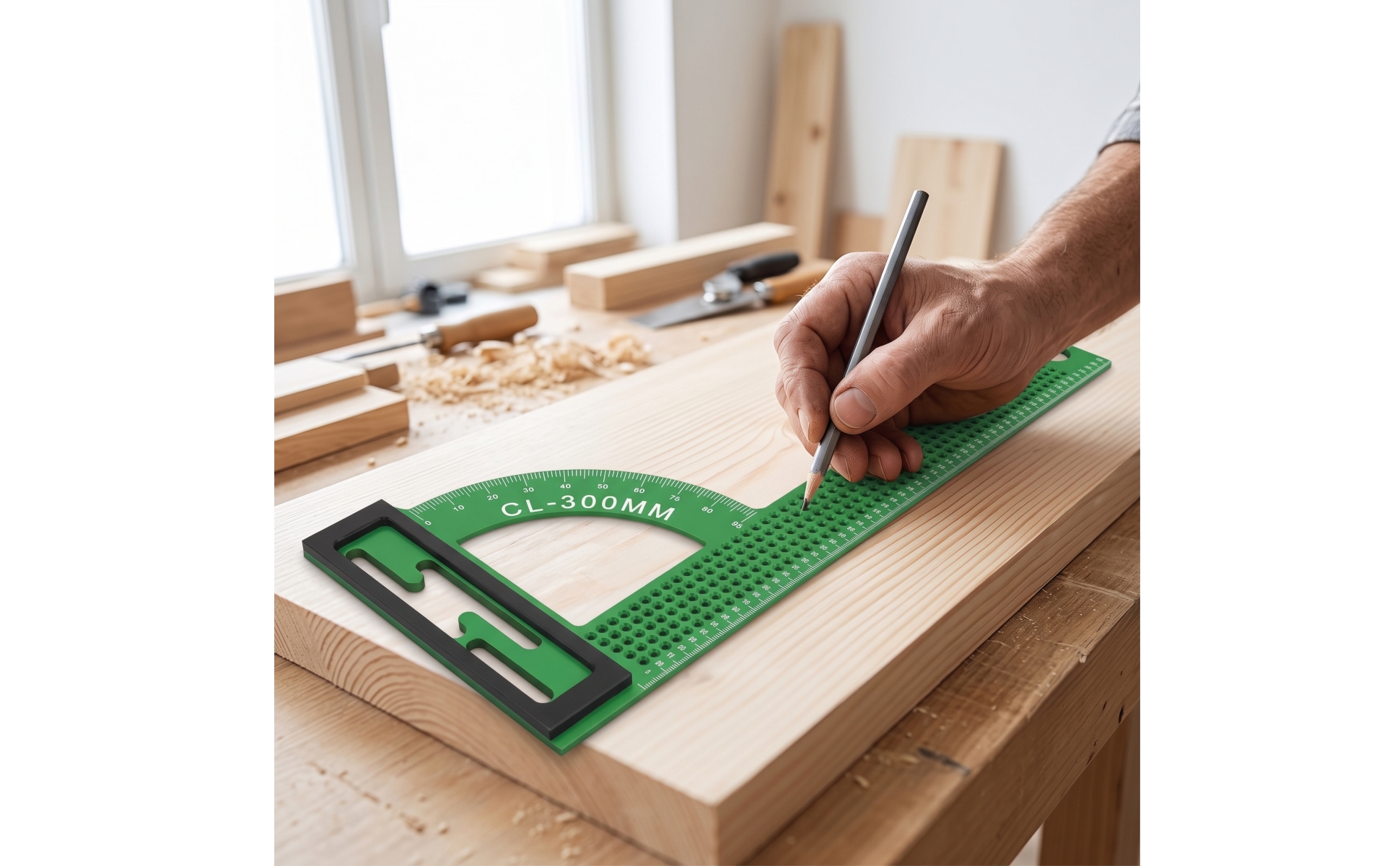 Woodworking Square Protractor Aluminum Alloy 90-Degree Angle Ruler High