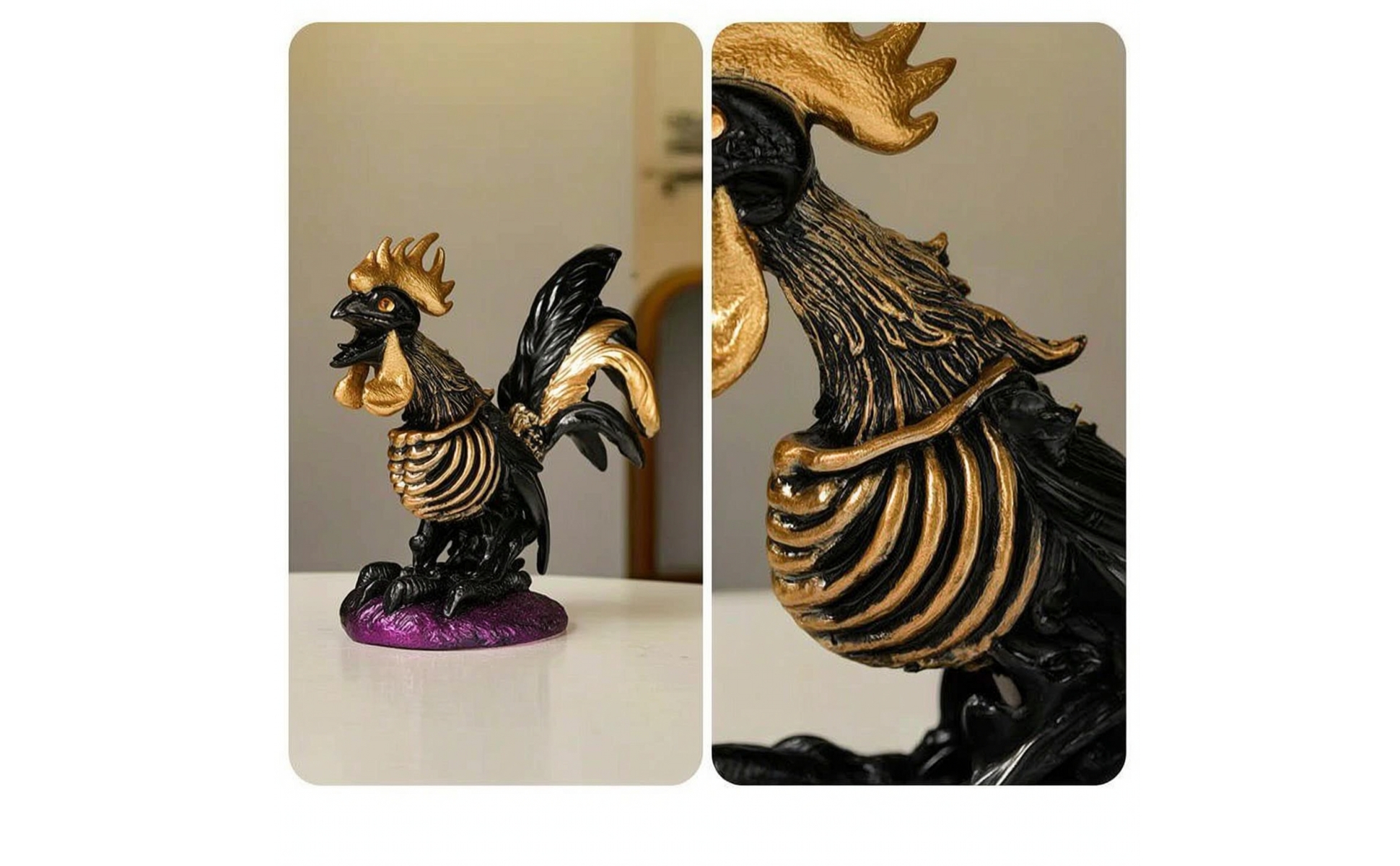 Skeleton Ave Halloween Ave Statue with Ribcage Gothic for Bookshelf