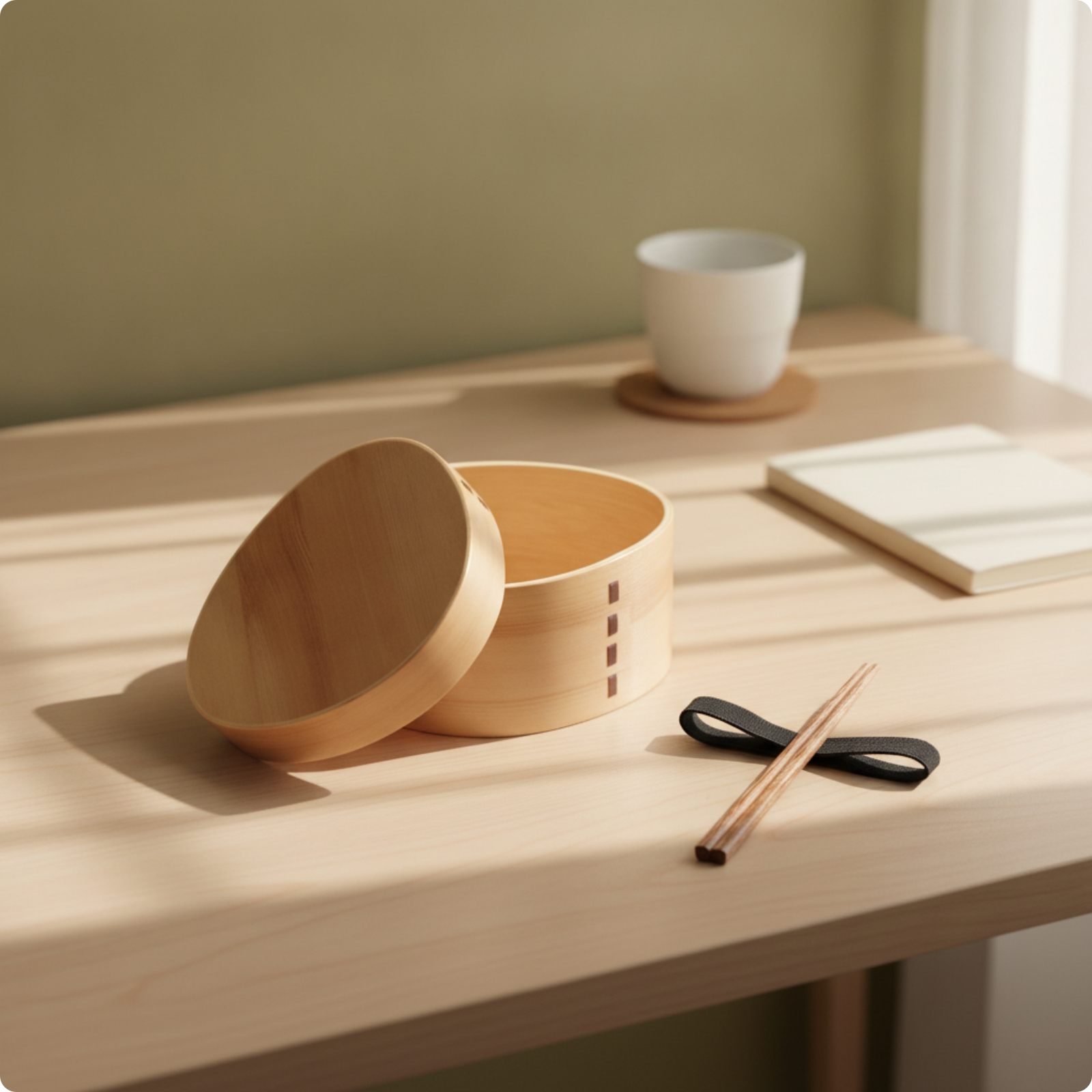 Wooden Bento Box Natural Bento Lunch Box with Compartments Compartment