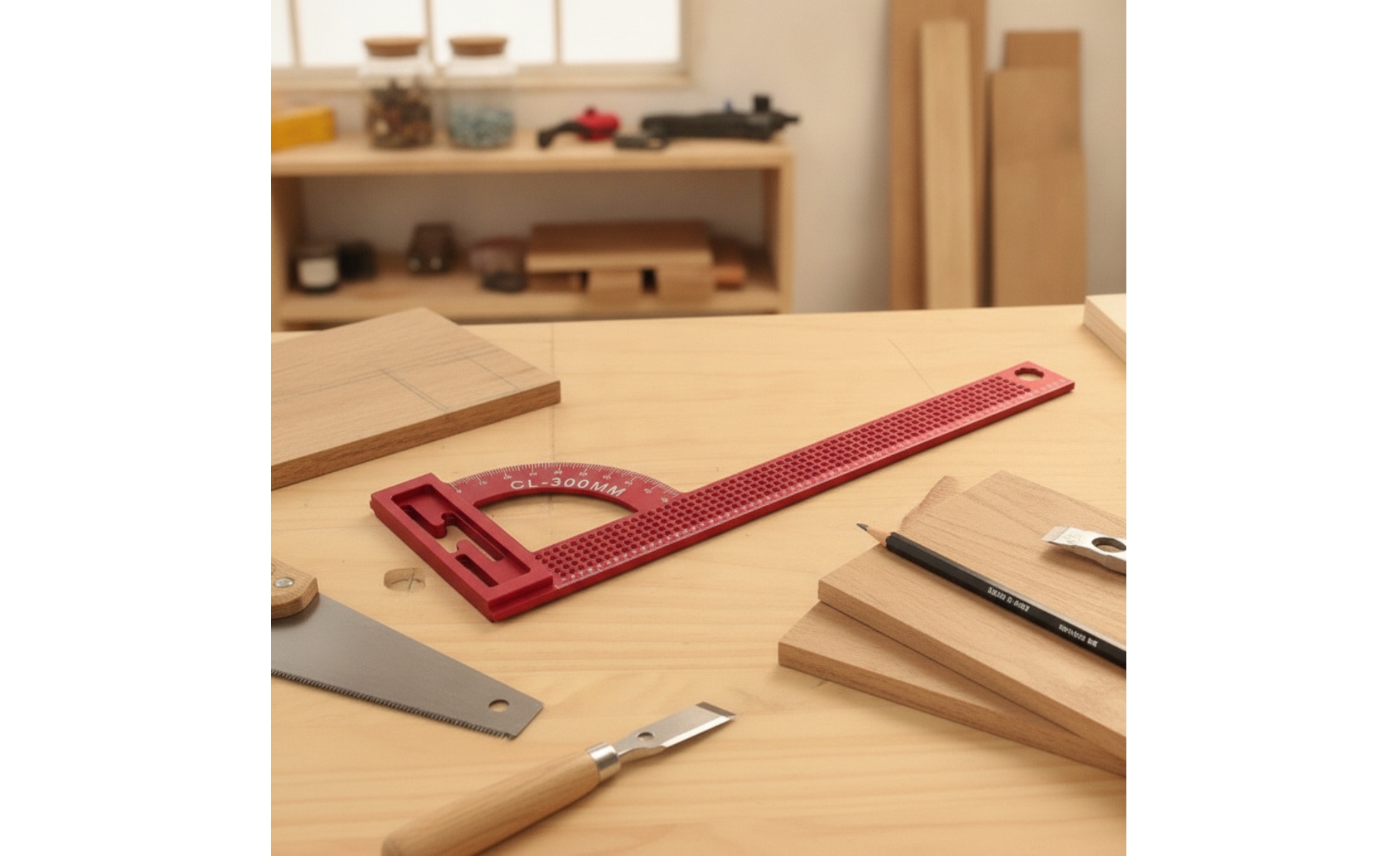 Woodworking Square Protractor Aluminum Alloy 90-Degree Angle Ruler High