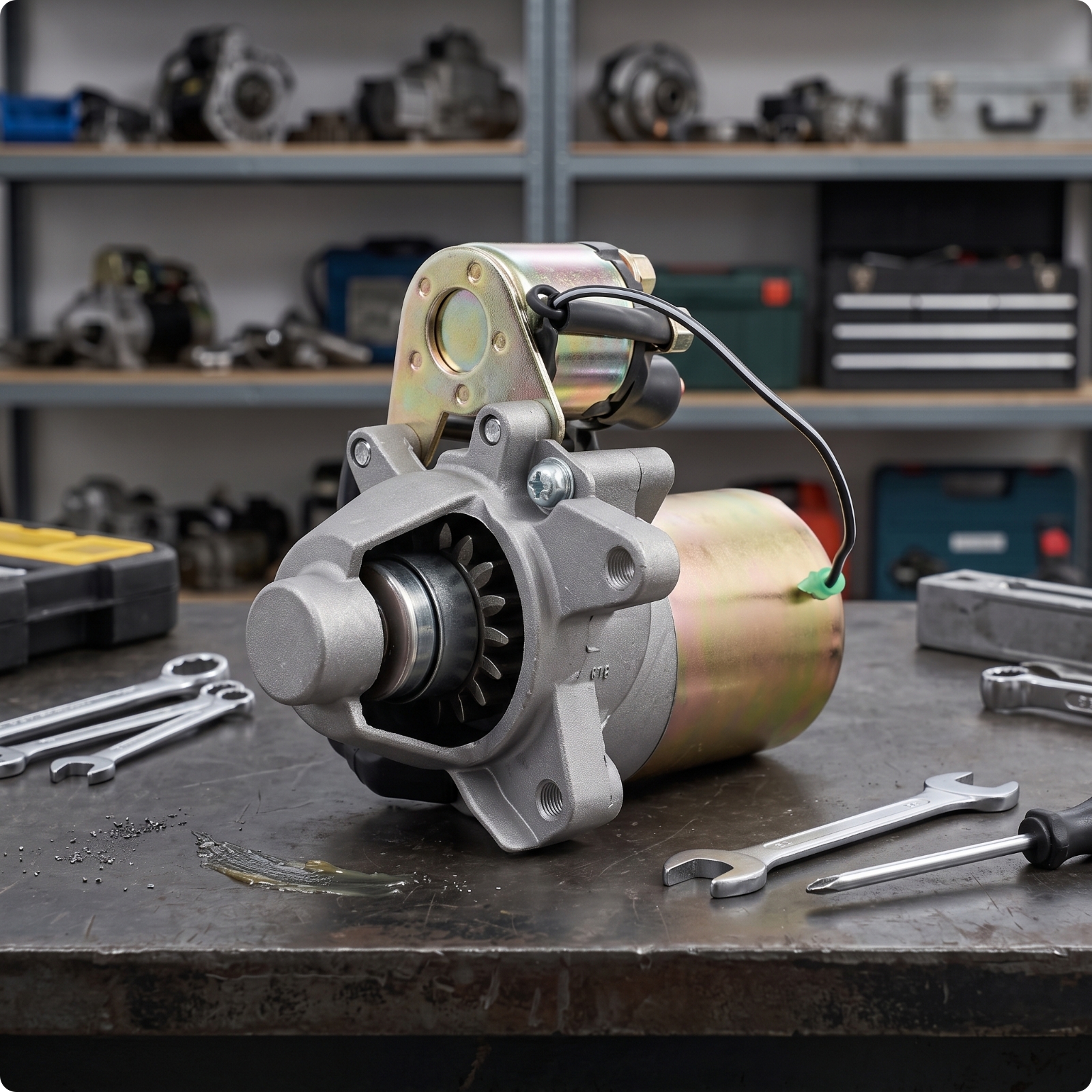 Starter Motor with Electromagnetic Actuator Electric-Start