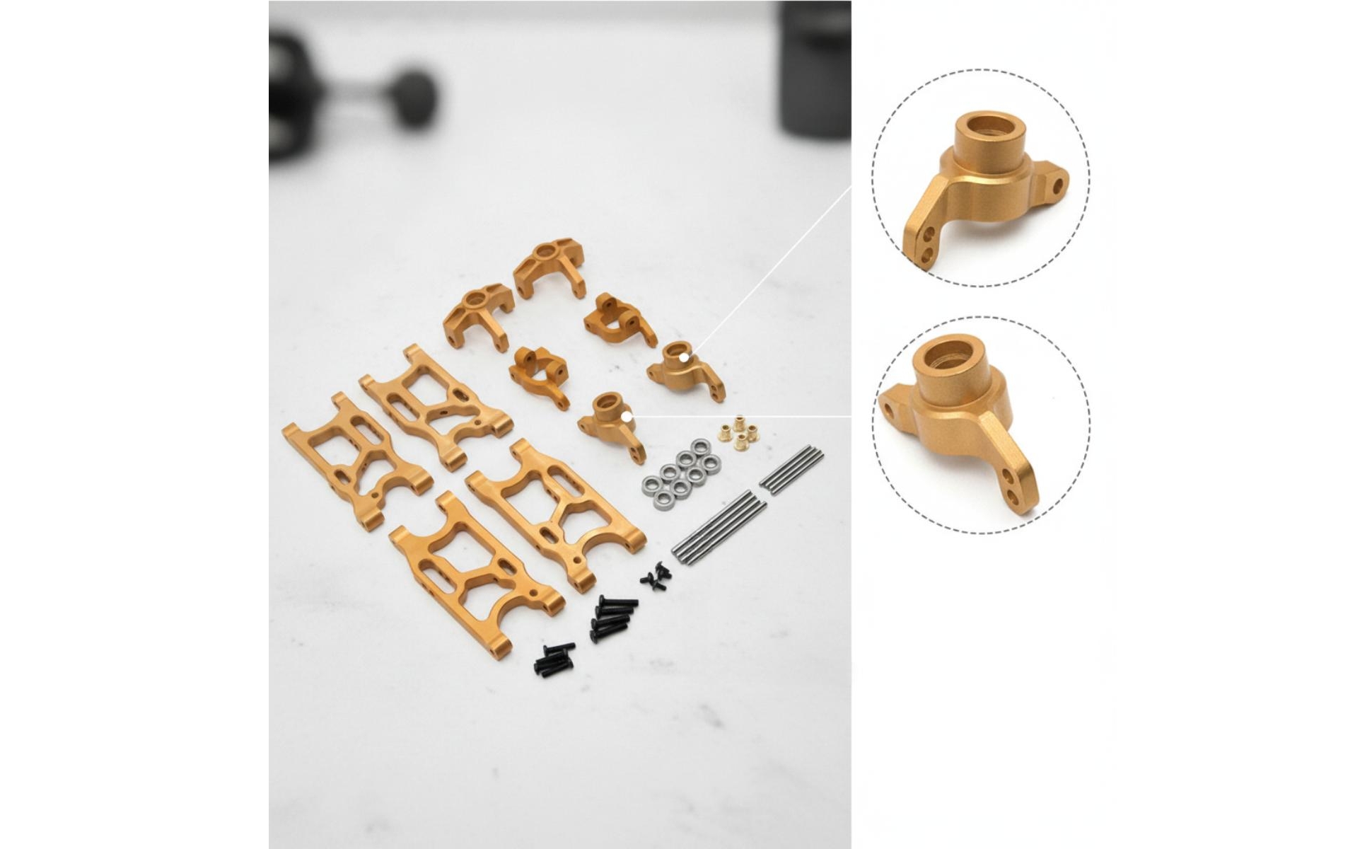 RC Car Replacement Parts Metal RC Car Parts Kit Machined for Hobbyists