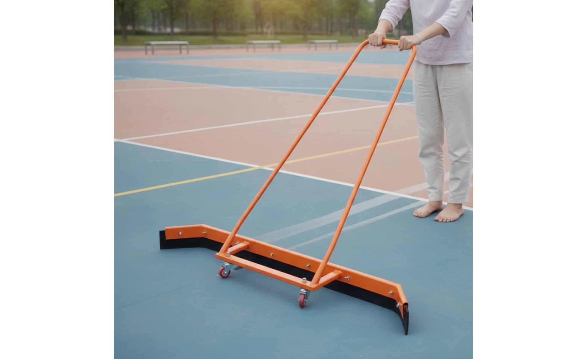 Water with Wheels Wide-Blade Rolling Floor Squeegee Heavy-Duty
