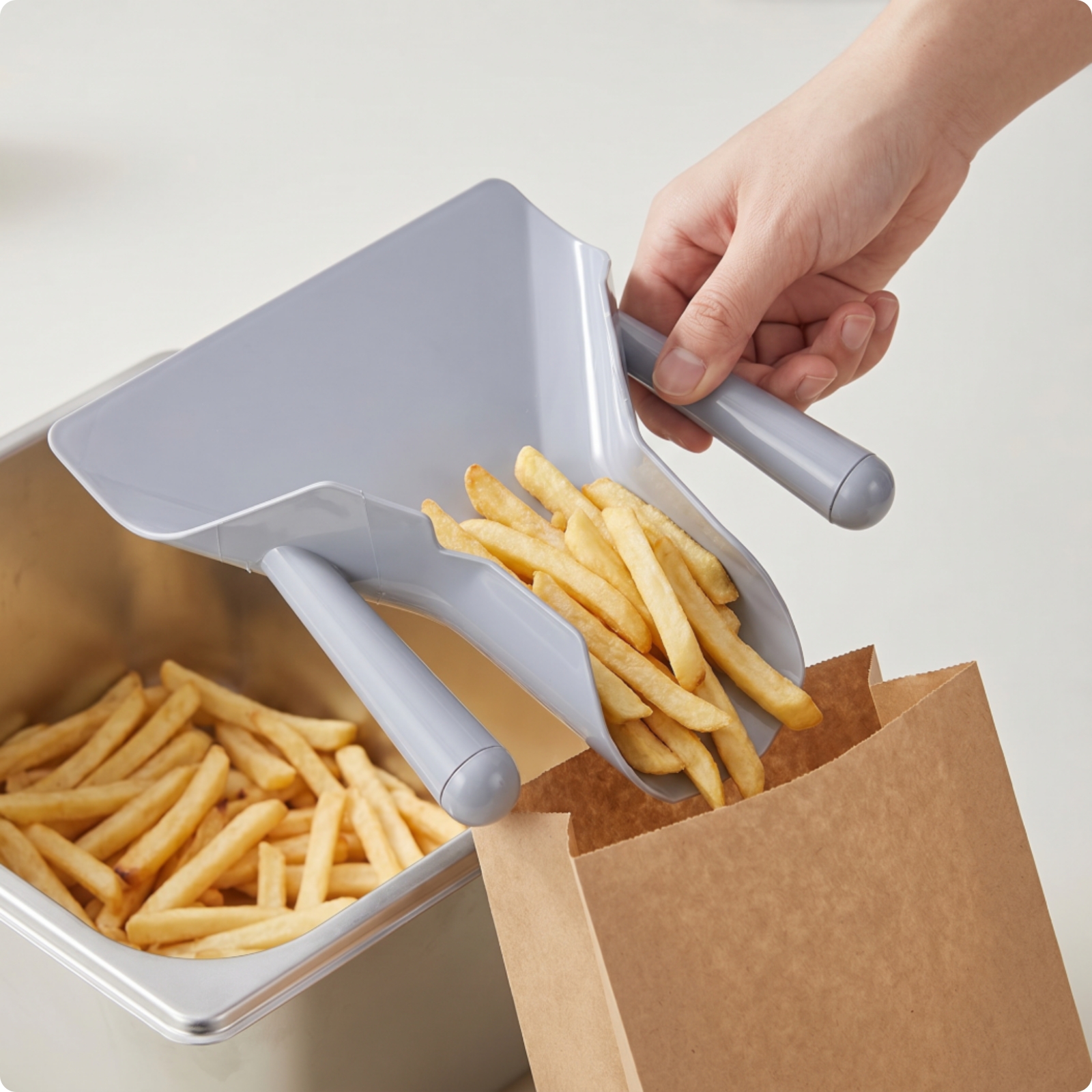 French Fry Scoop Wide-Mouth Utility Scooper Lightweight for Snack Station