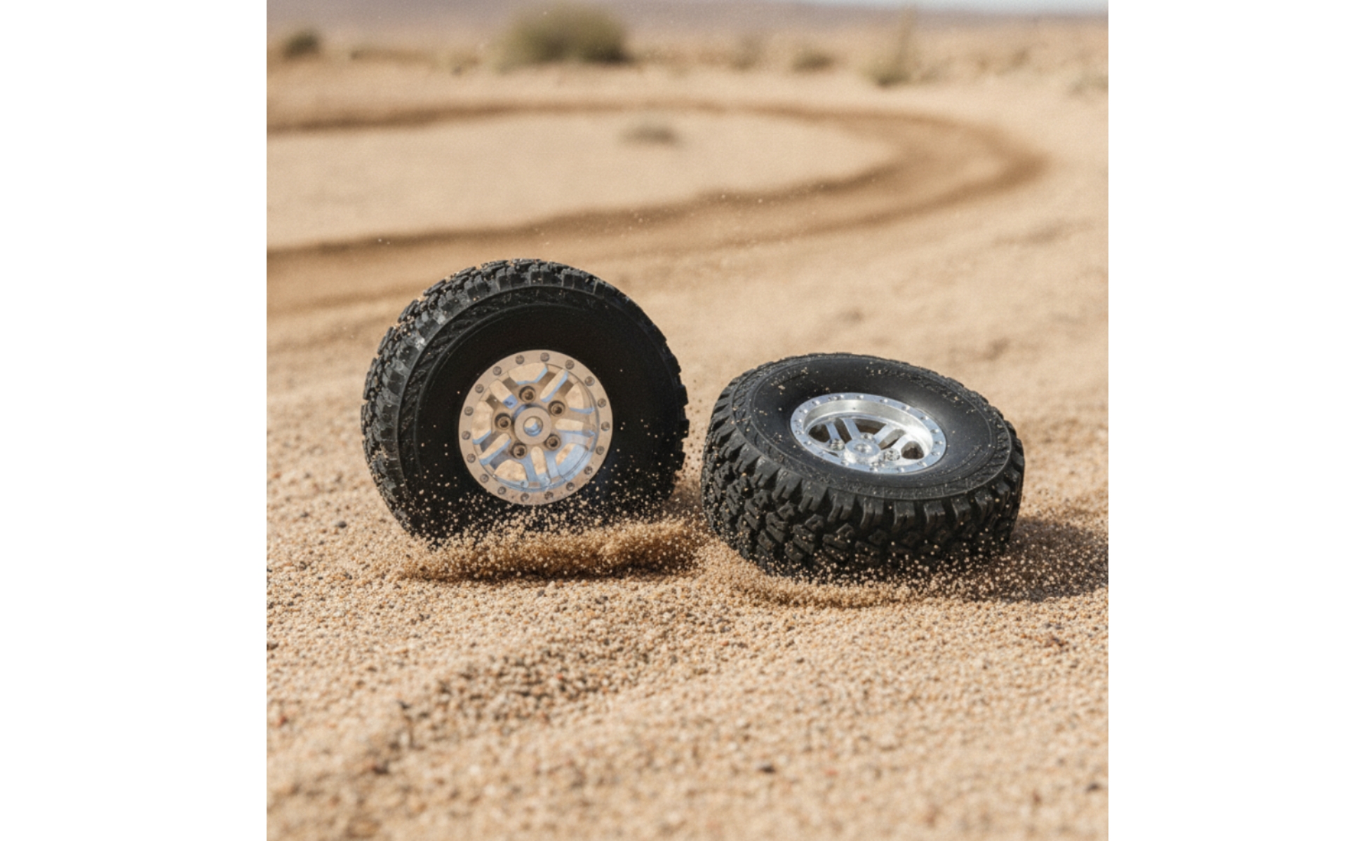 4 Pieces RC Car Wheels with Metal Hub off-Road RC Crawler Tires with Rims