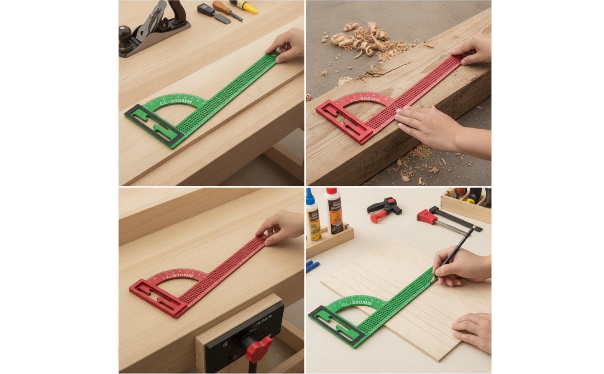Woodworking Square Protractor Aluminum Alloy 90-Degree Angle Ruler High
