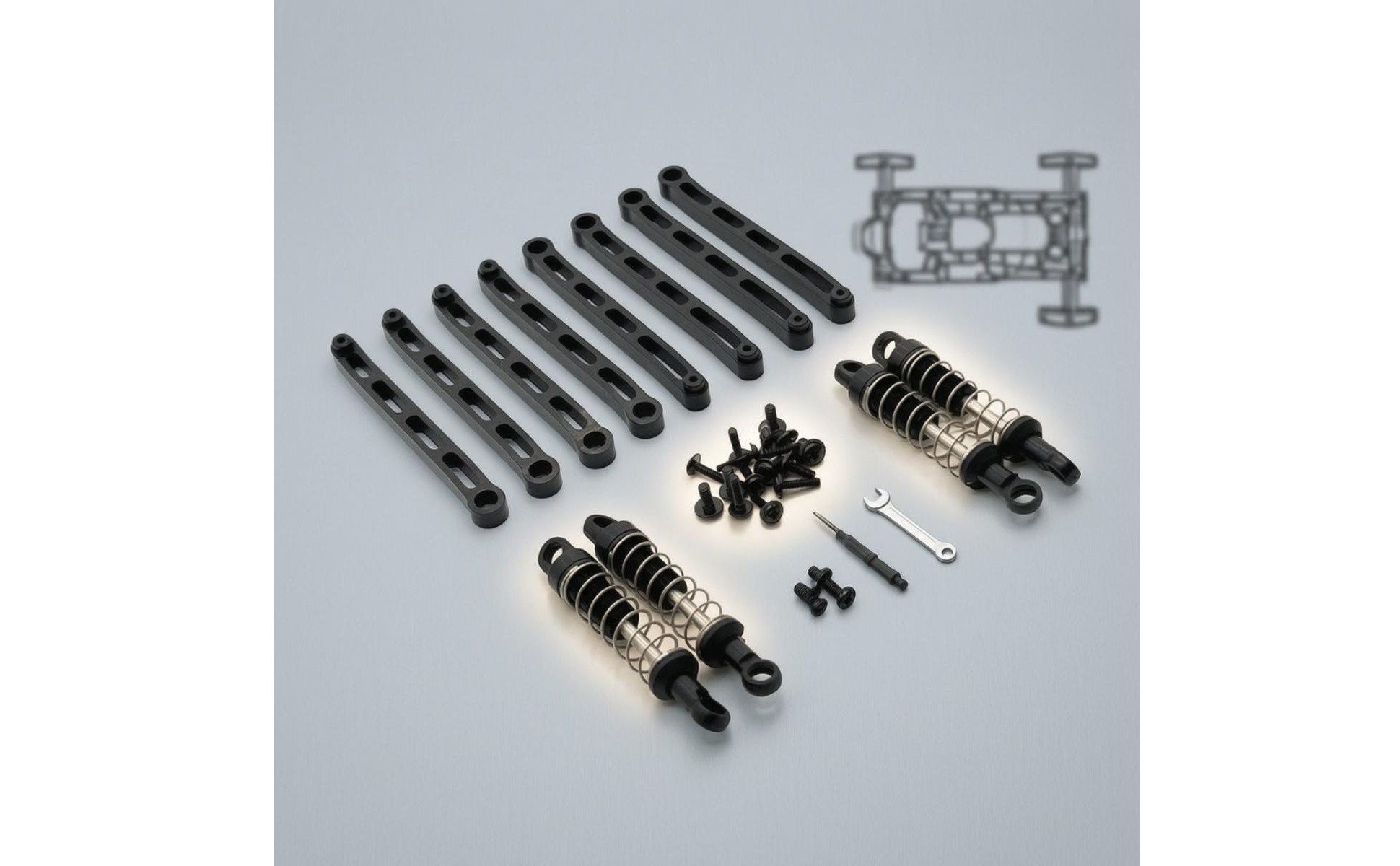 Tie Rods with Shock Absorbers Aluminum Tie Rod Kit Metal for RC Car Owners