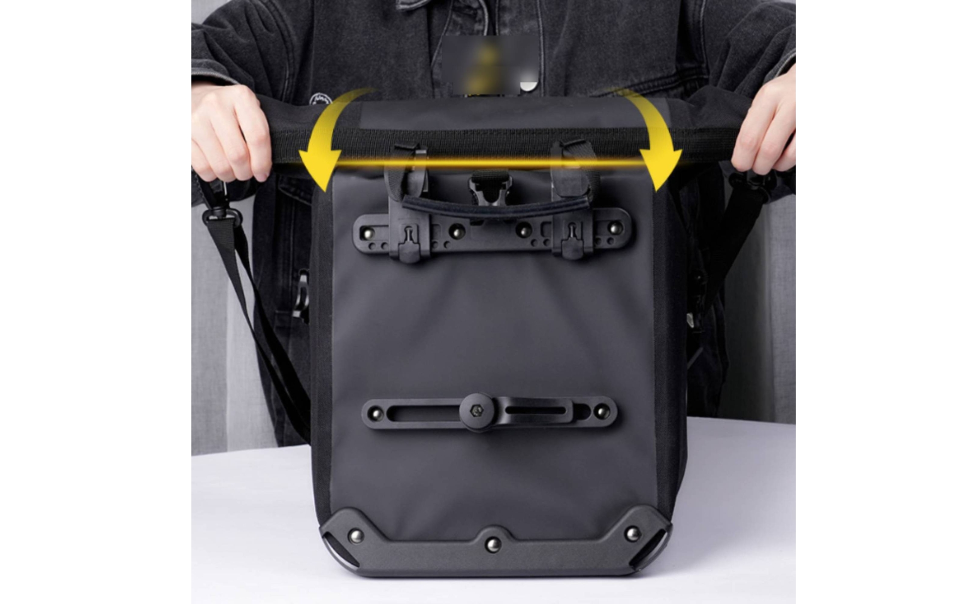 Bike Pannier Bag Waterproof Bike Pannier with Shoulder Strap Roll-Top