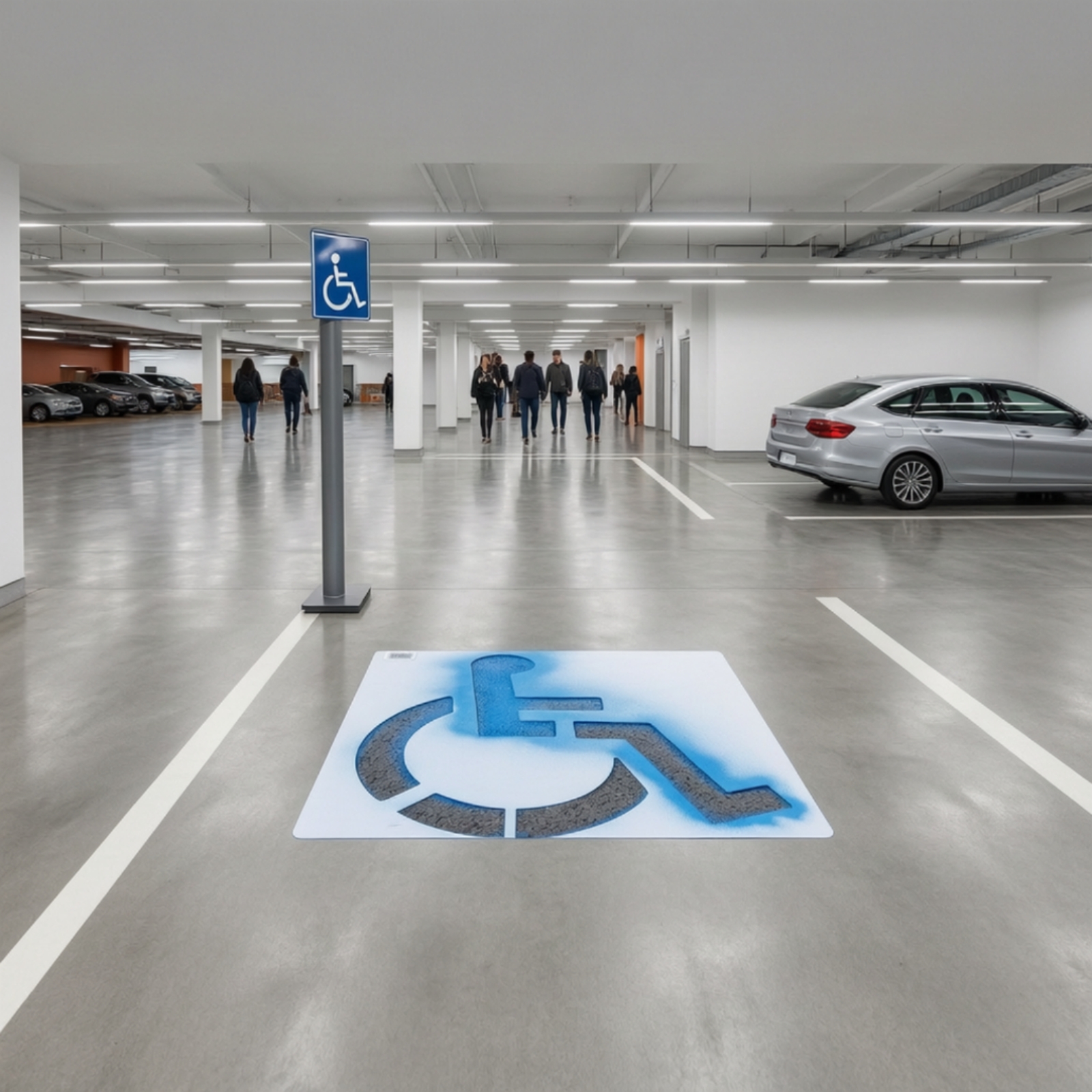 Parking Lot Stencil with Wheelchair Symbol Flexible for Concrete - Produktbild 5