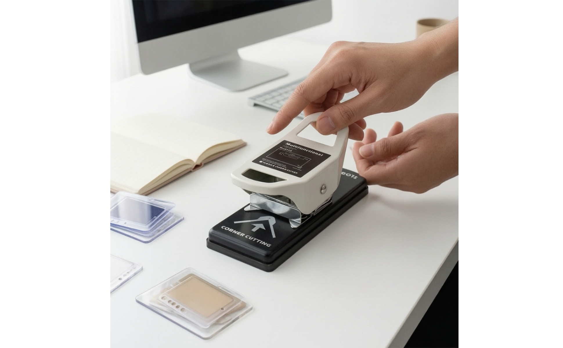 Desktop Slot Punch with 5mm Radius Corner Dual Use Card Punch with Corner