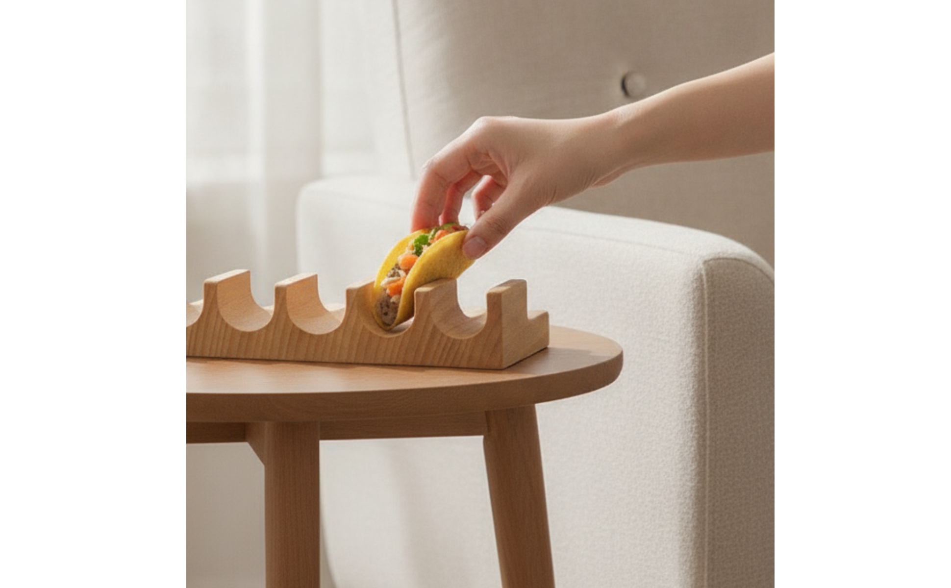 Sushi Holder Wooden Sushi Roll Holder Natural Wood for Restaurants, Home Hosts