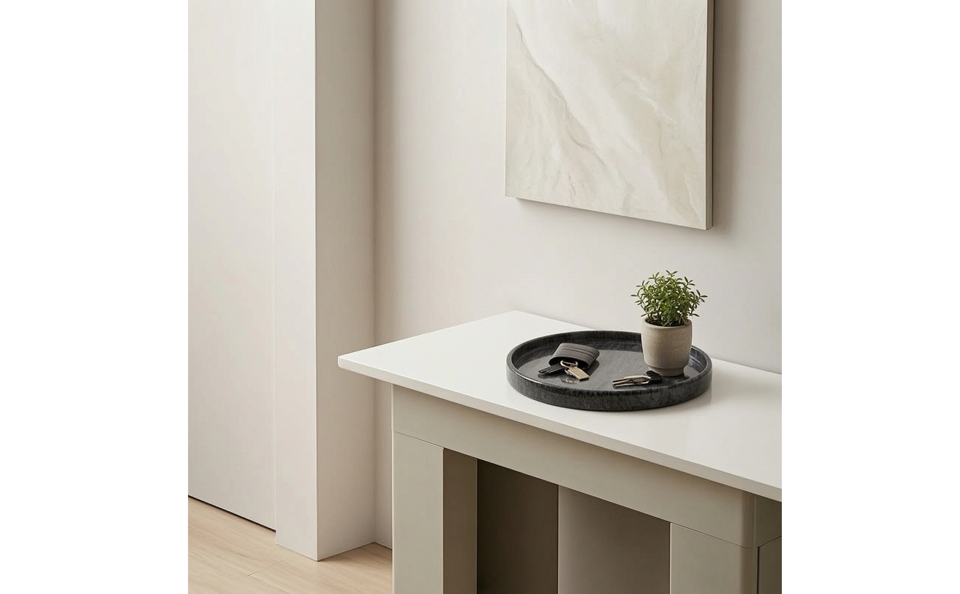 Marble Tray Round Marble Plate Raised Rim for Dressing Table, Entry Console