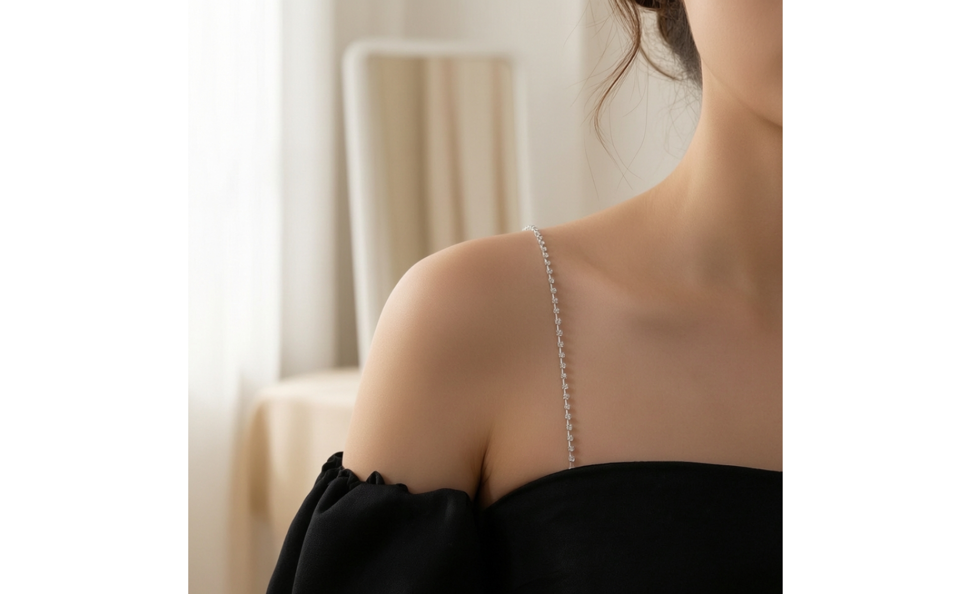 Rhinestone Bra Straps Adjustable Decorative Bra Straps Detachable for Weddings