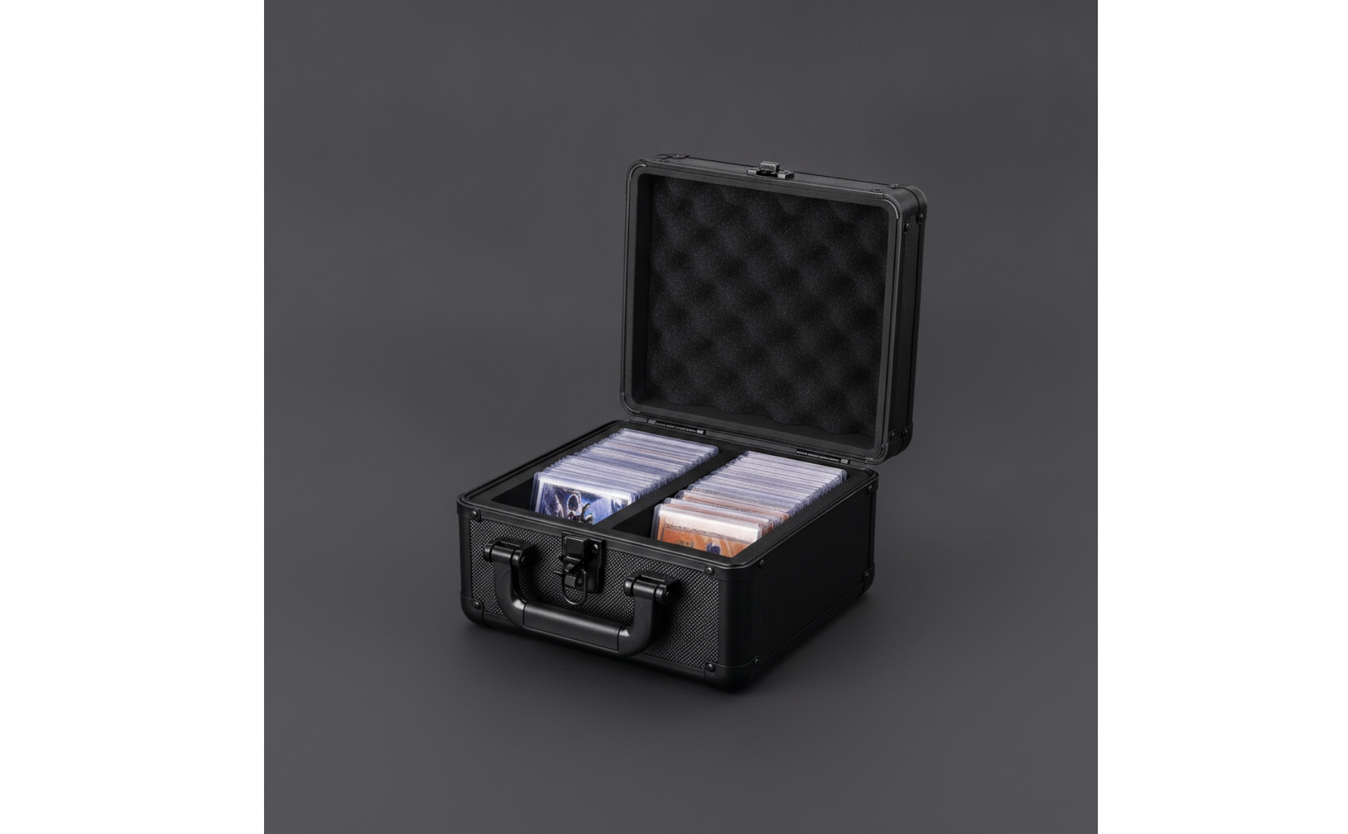 Card Organizer Box with Lock Lockable Card Storage Case Aluminum for Collectors