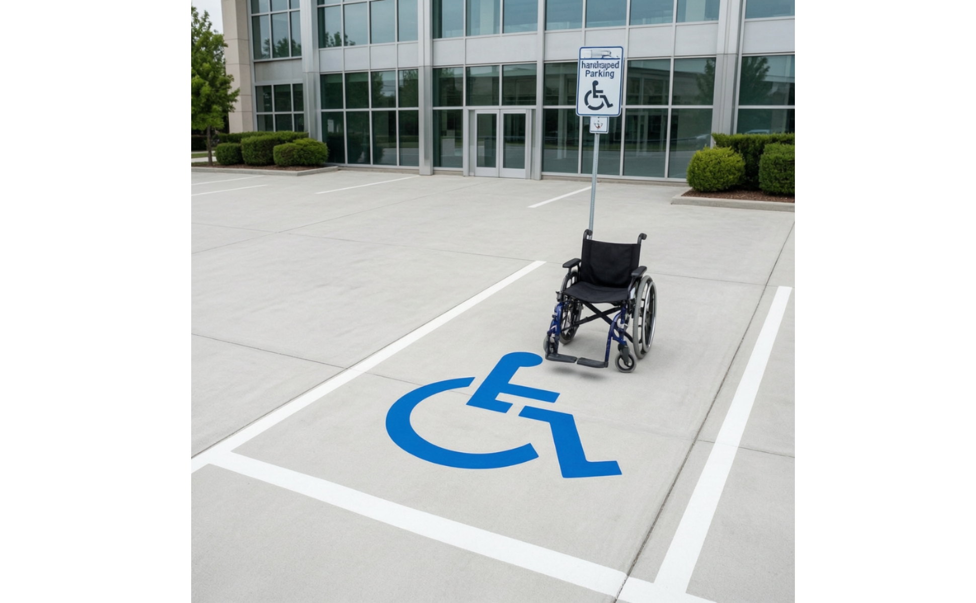 Parking Lot Stencil with Wheelchair Symbol Reusable for Concrete, Contractors