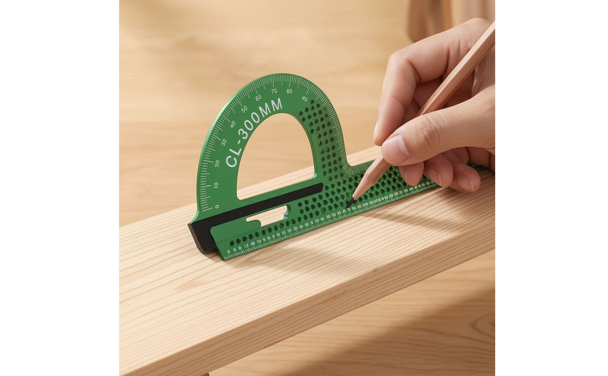 Woodworking Square Protractor Aluminum Alloy 90-Degree Angle Ruler High