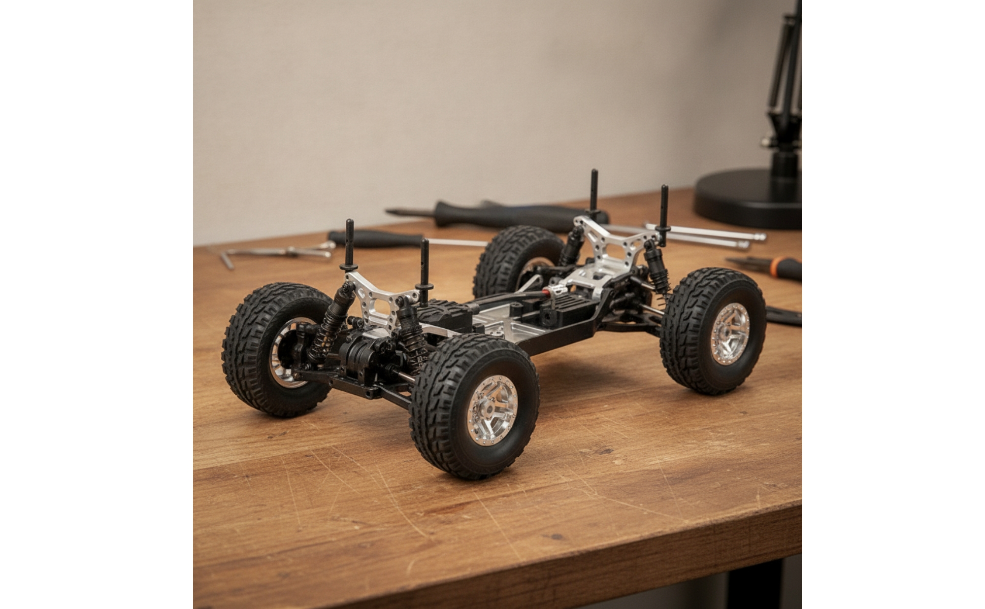 4 Pieces RC Car Wheels with Metal Hub off-Road RC Crawler Tires with Rims