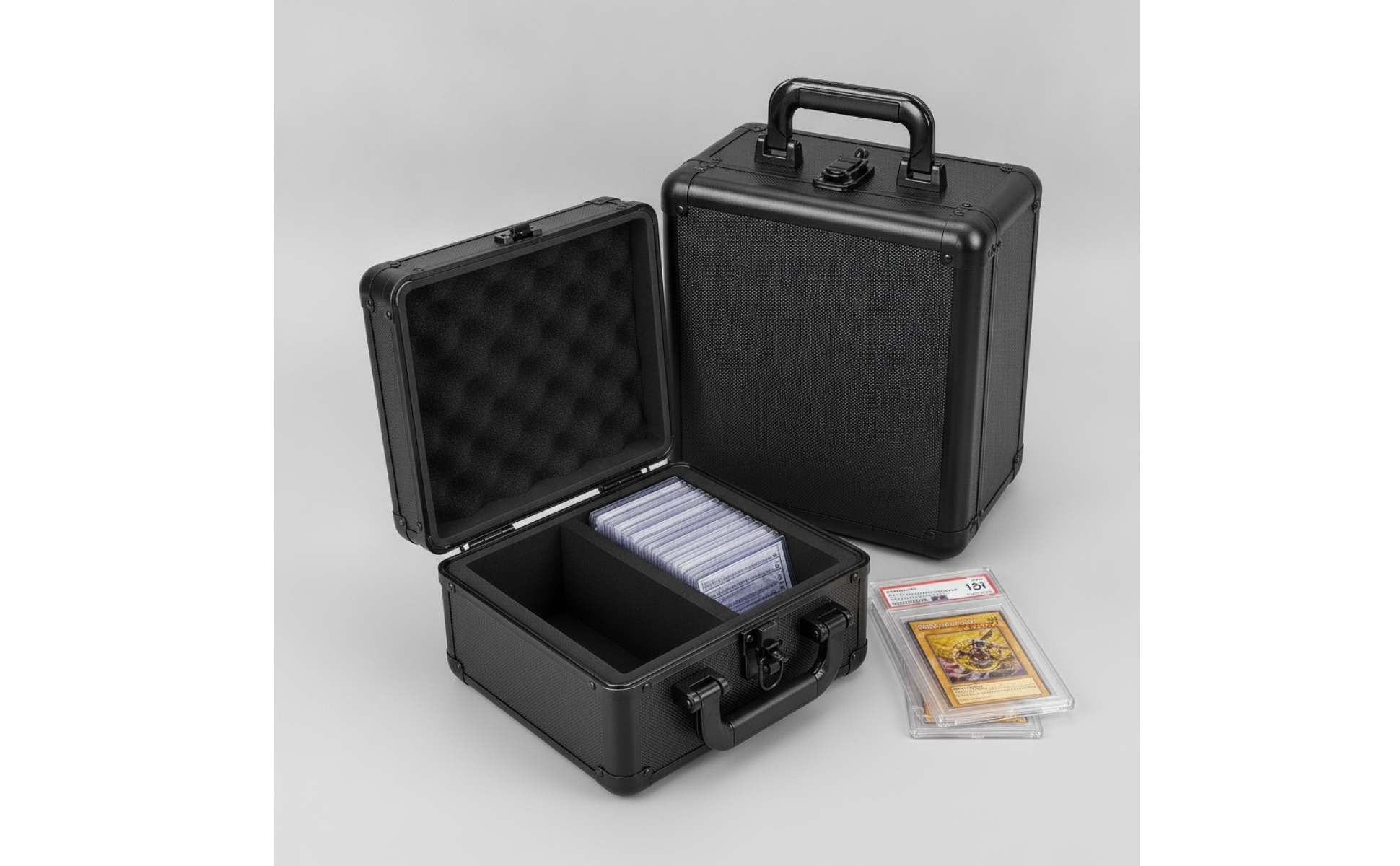 Card Organizer Box with Lock Lockable Card Storage Case Aluminum for Collectors