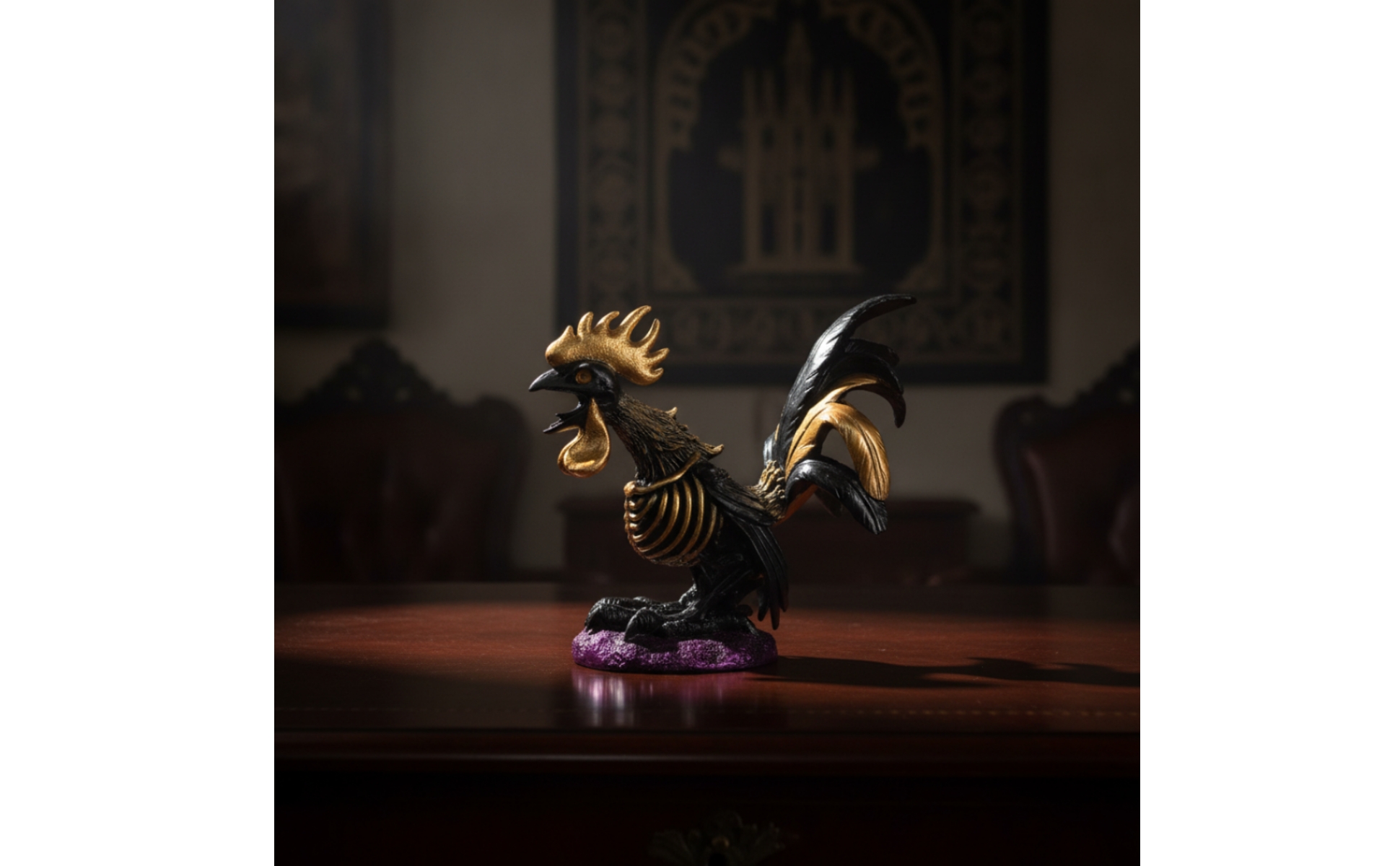 Skeleton Ave Halloween Ave Statue with Ribcage Gothic for Bookshelf