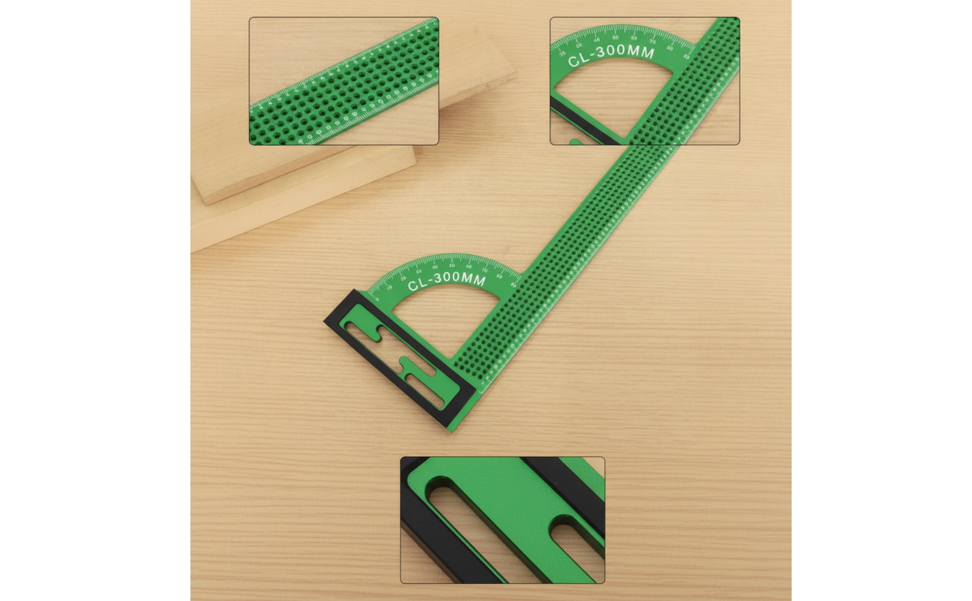 Woodworking Square Protractor Aluminum Alloy 90-Degree Angle Ruler High