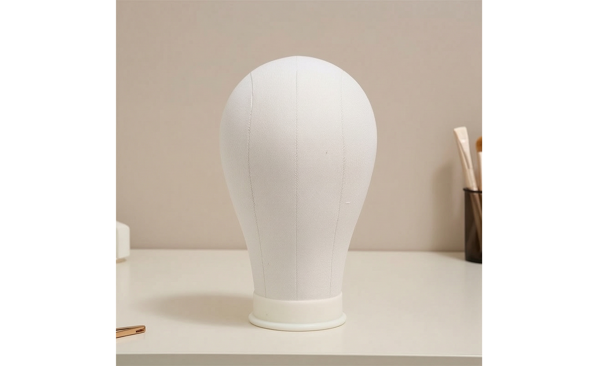 Hairpiece Display Head Textile-Textured Mannequin Head with Cloth Cover Easy To
