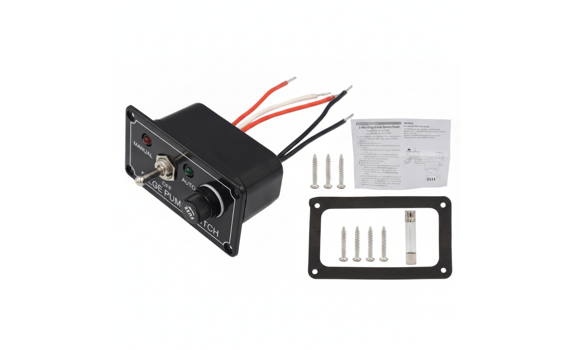 Bilgenpumpen-Schalttafel mit LED-Anzeige 12V für Boot, Bootsbesitzer, Heimwerker