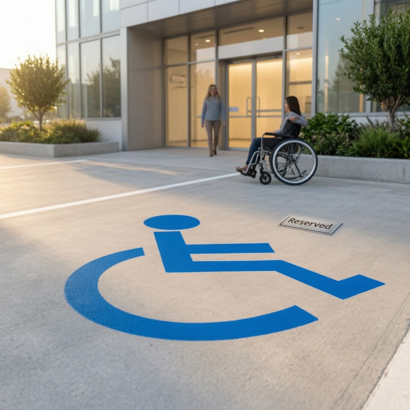 Parking Lot Stencil with Wheelchair Symbol Flexible for Concrete - Produktbild 6