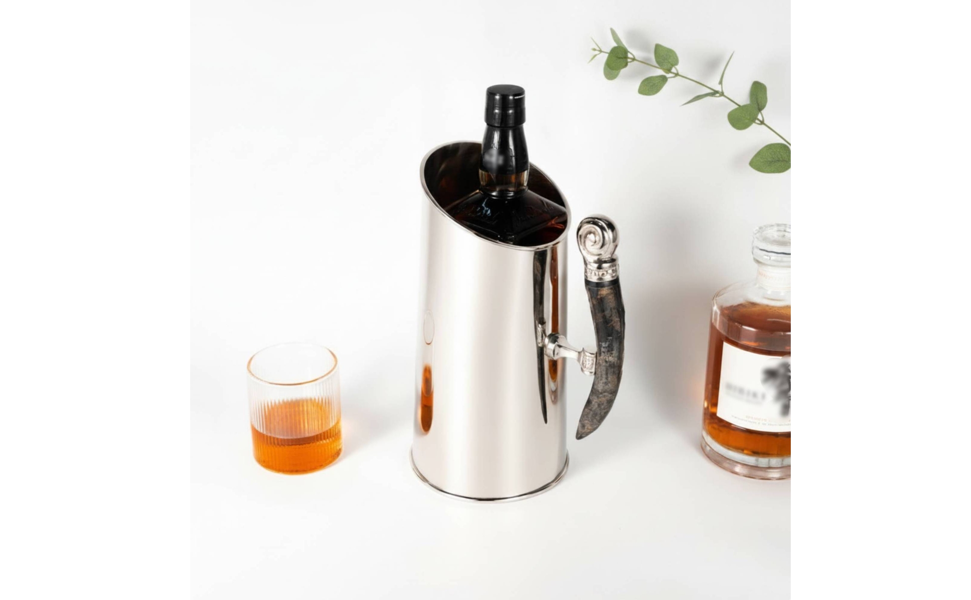 Ice Vessel with Handle Stainless Steel Ice Vessel Polished for Hosts, Decorators