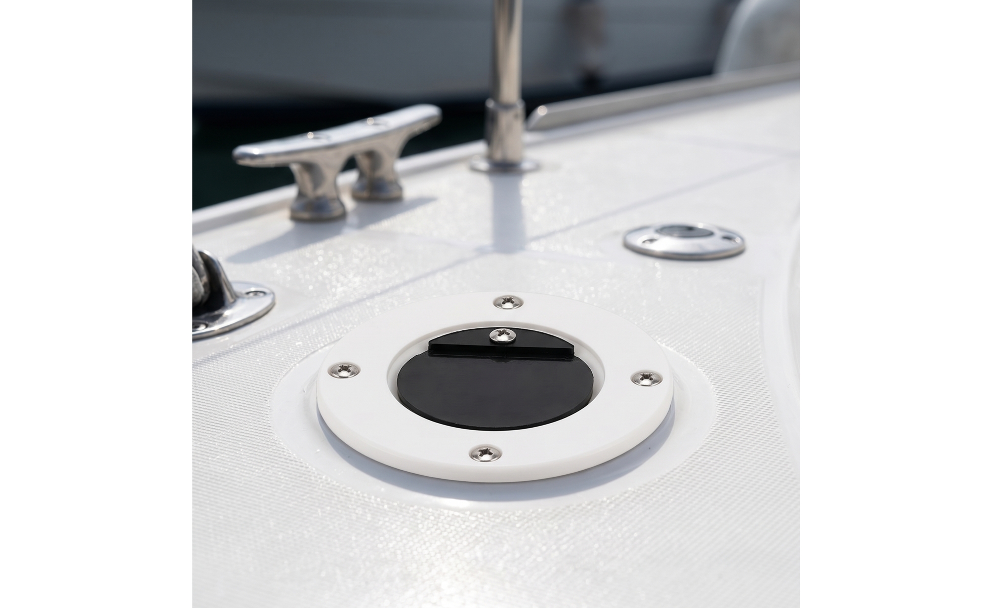 Borddurchlass mit Rückschlagventil weiß Boot-Ablaufventil maritim für Yacht
