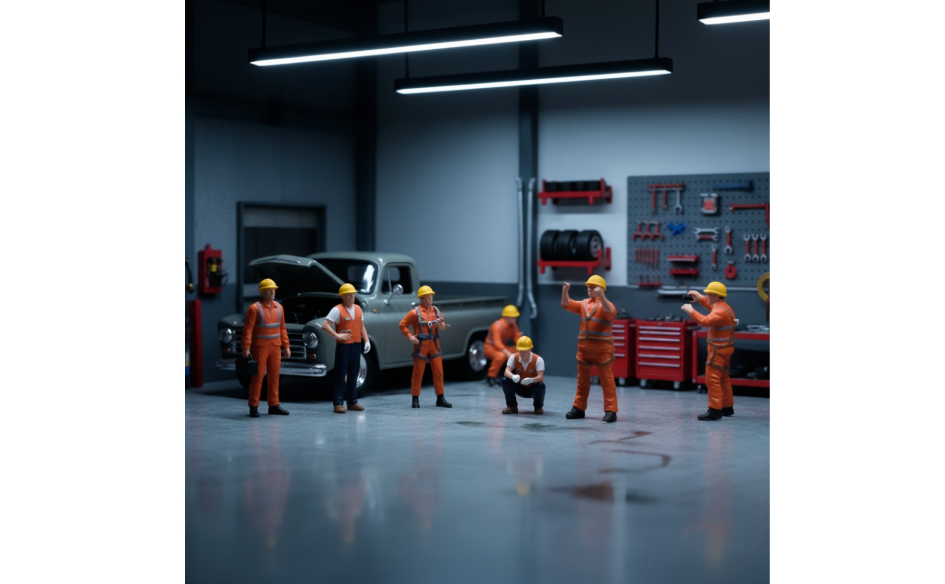 6 Pièces Figurine de Chantier Réaliste Figurine à l’échelle 1/64 Détaillé